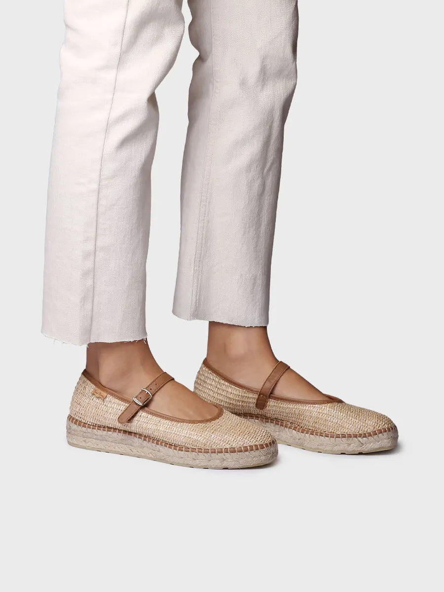Toni Pons Inca-RP babies femme raphia boucle cuir