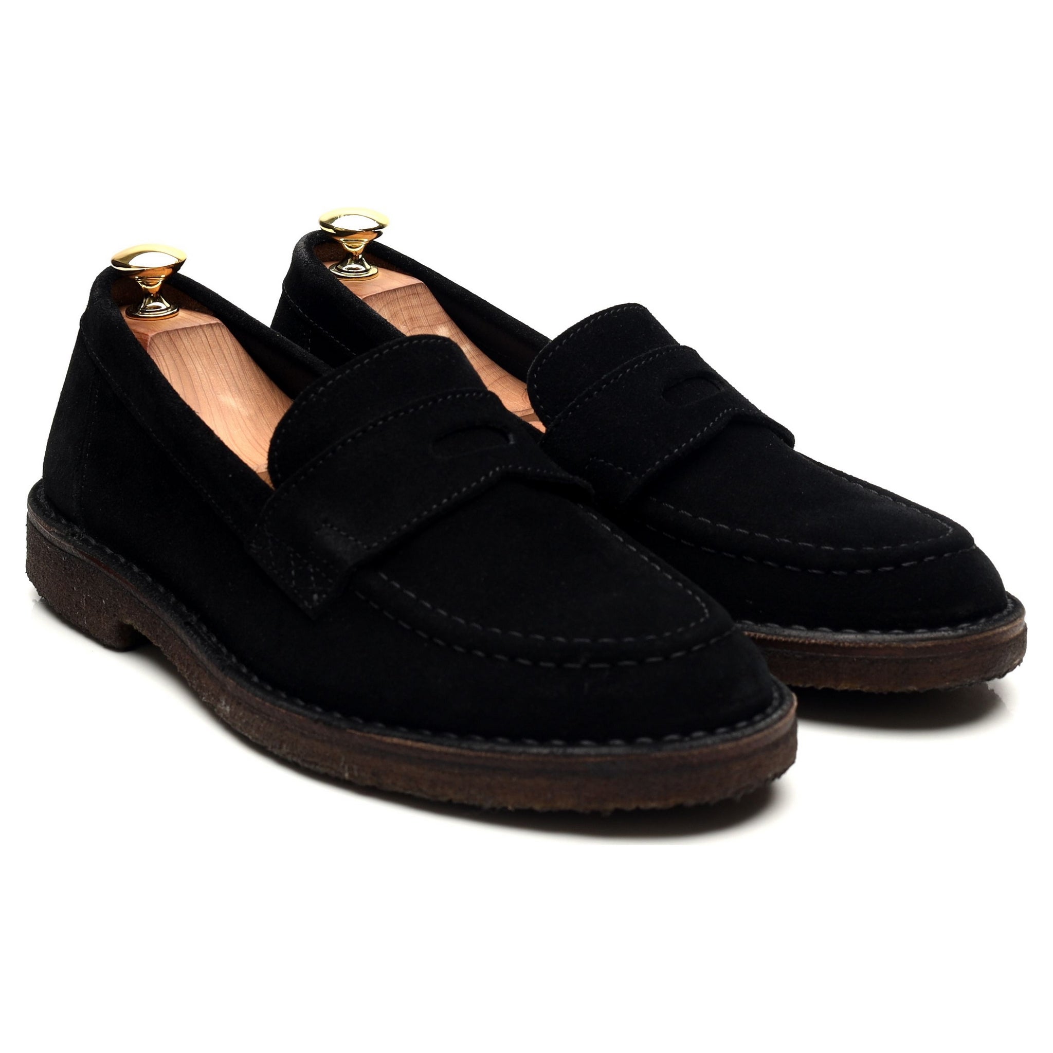 Drake's Canal mocassin daim noir UK 8