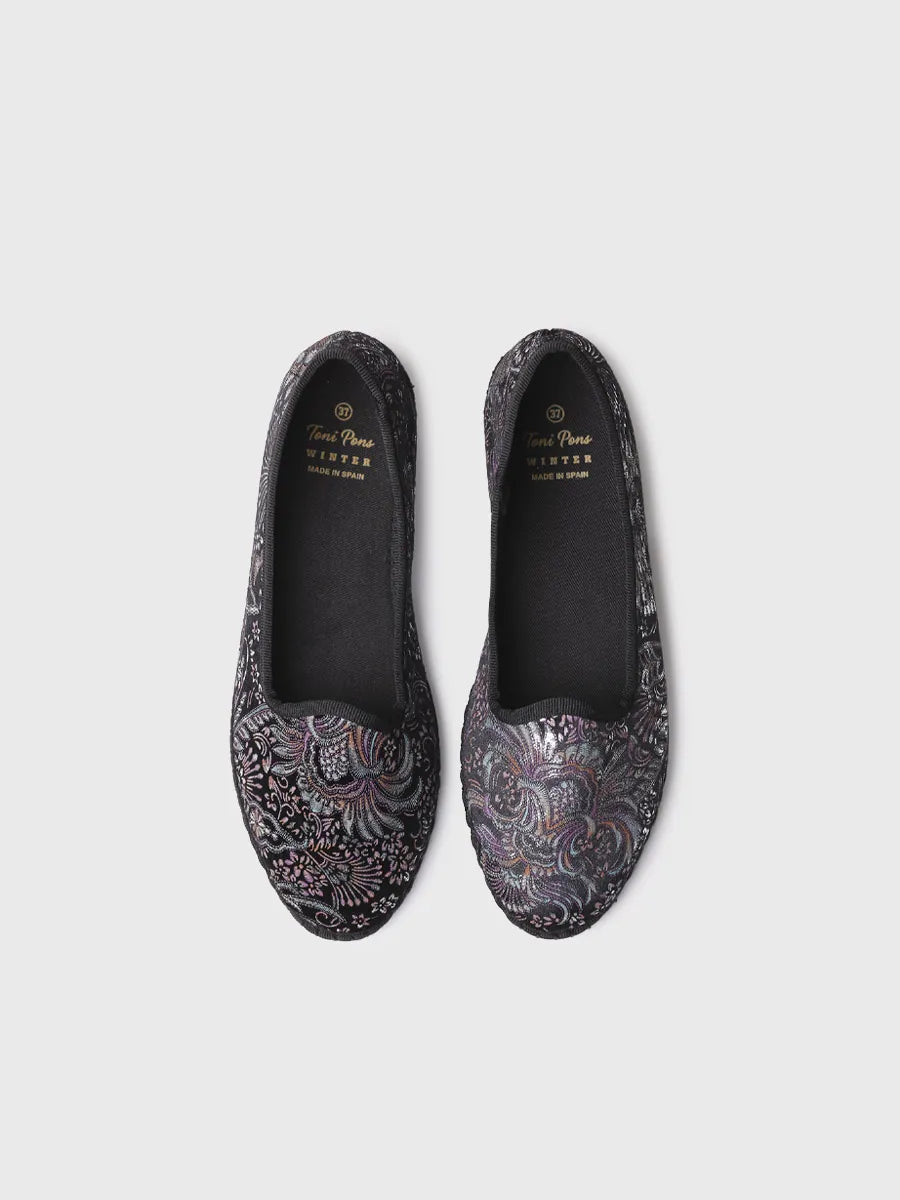 Toni Pons Catia babies jacquard velours noir