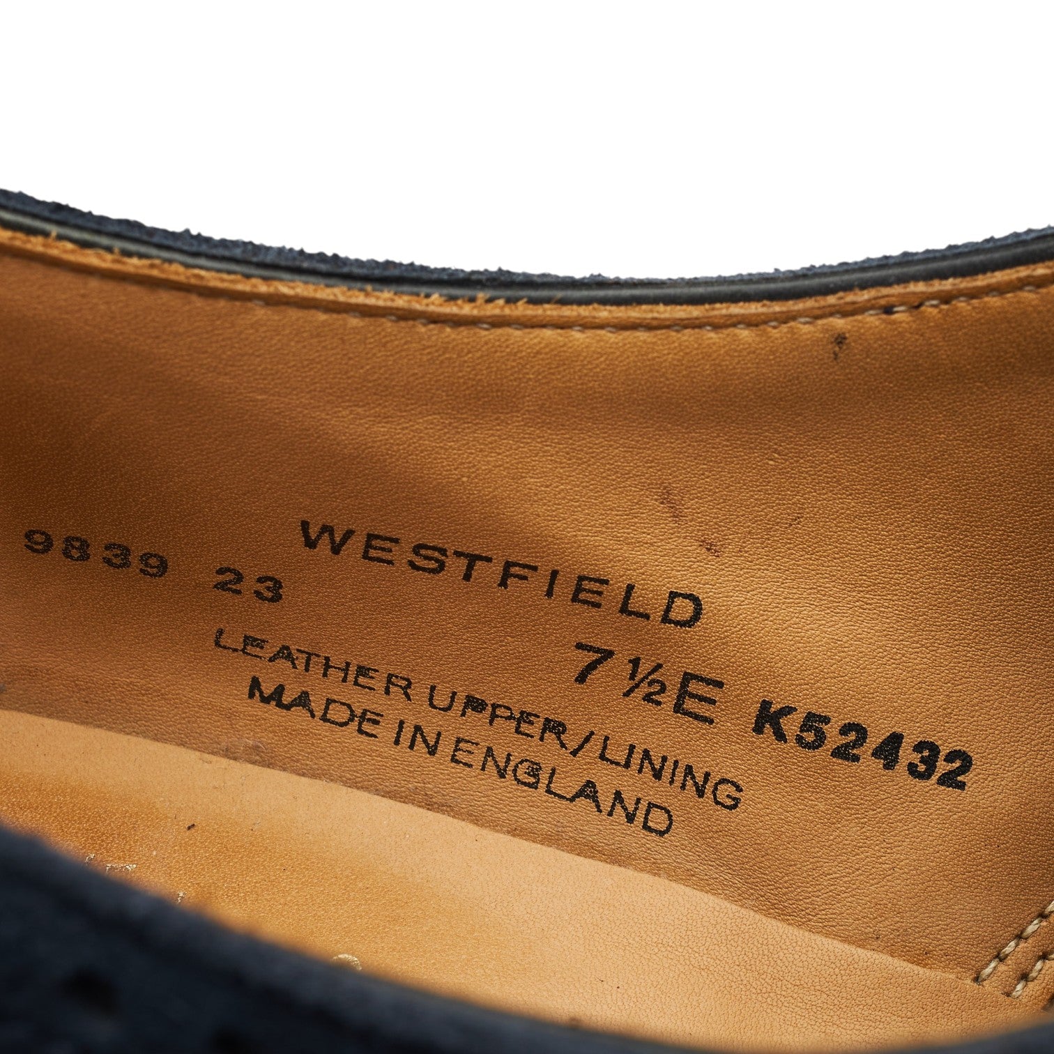 Crockett & Jones Westfield oxford daim bleu pointure UK 7,5