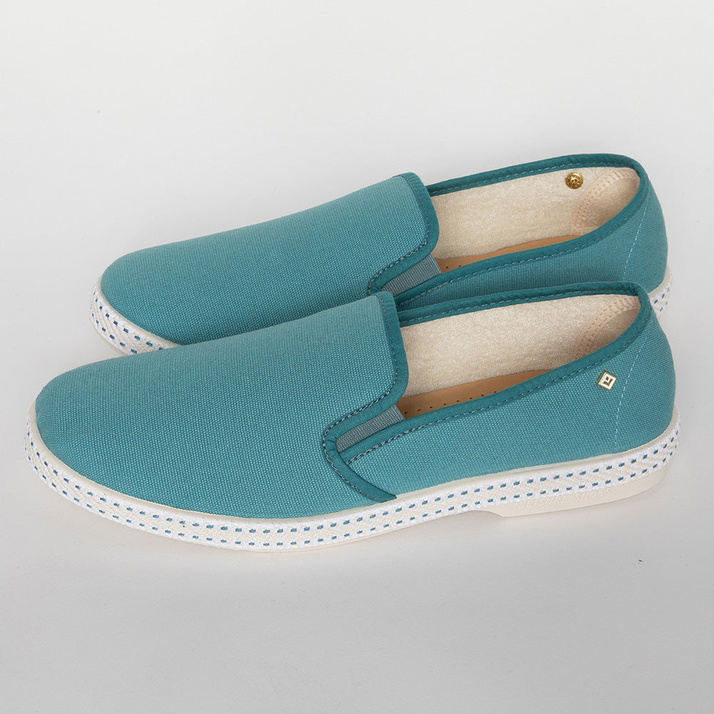 Rivieras Classic Toile Aqua espadrilles coton aqua