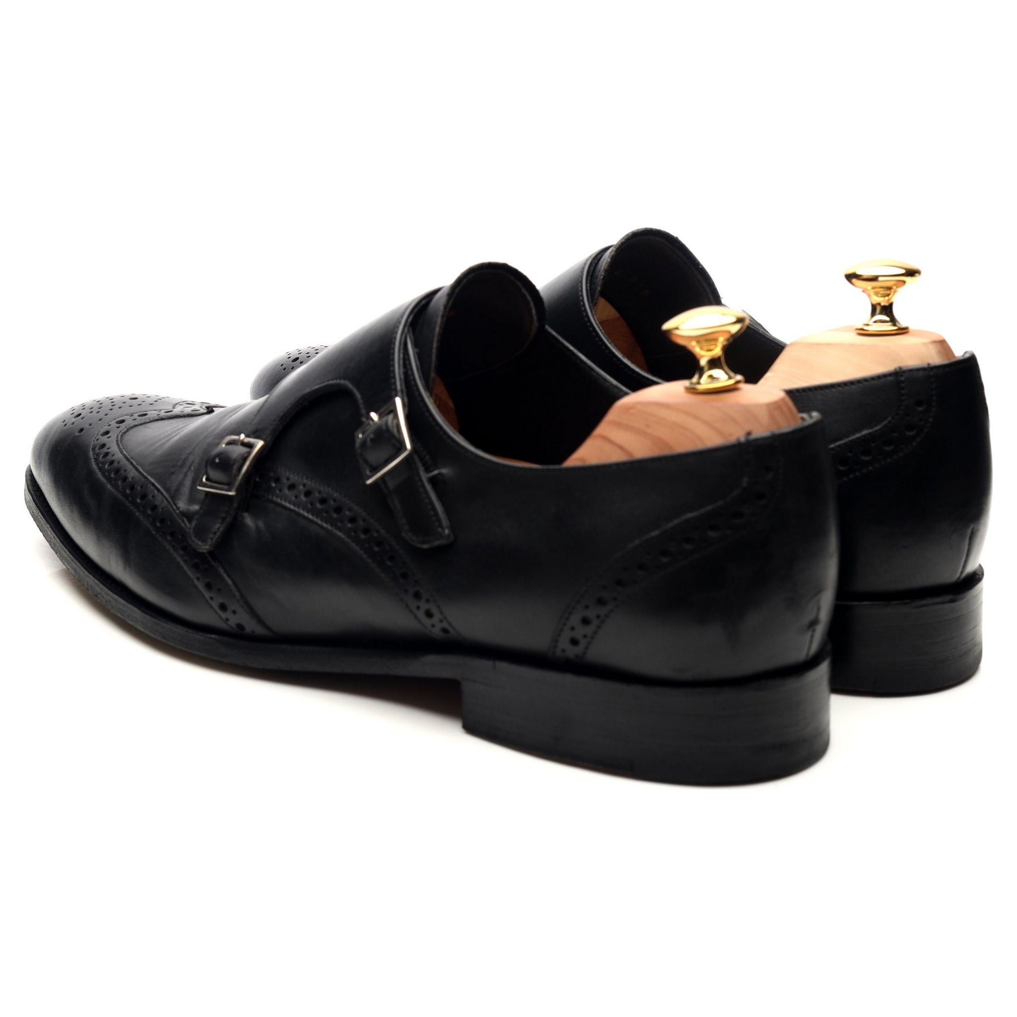 Barker Fleet chaussures monk cuir noir pointure 10,5