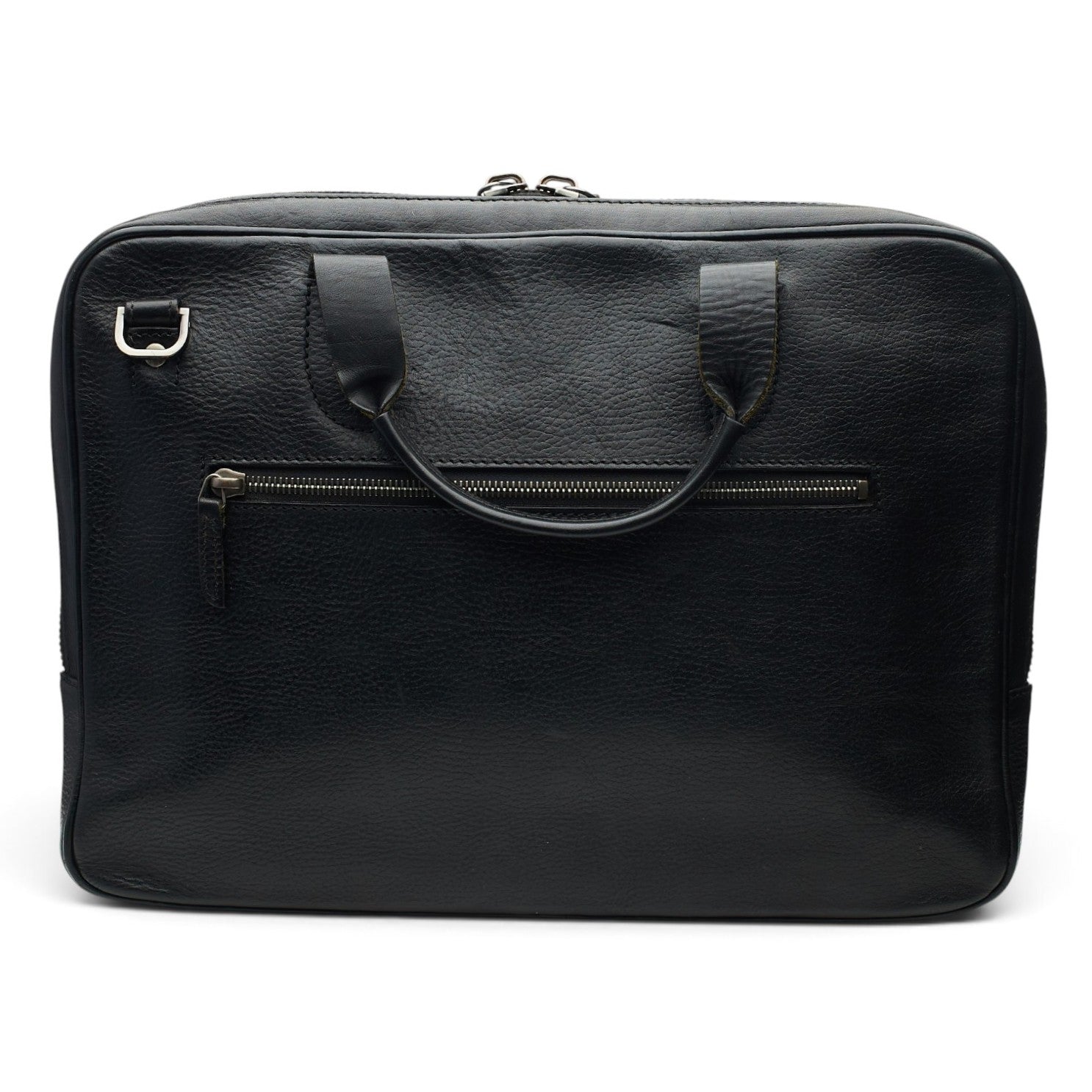 Carl Friedrik mallette cuir grainé noir 37 cm