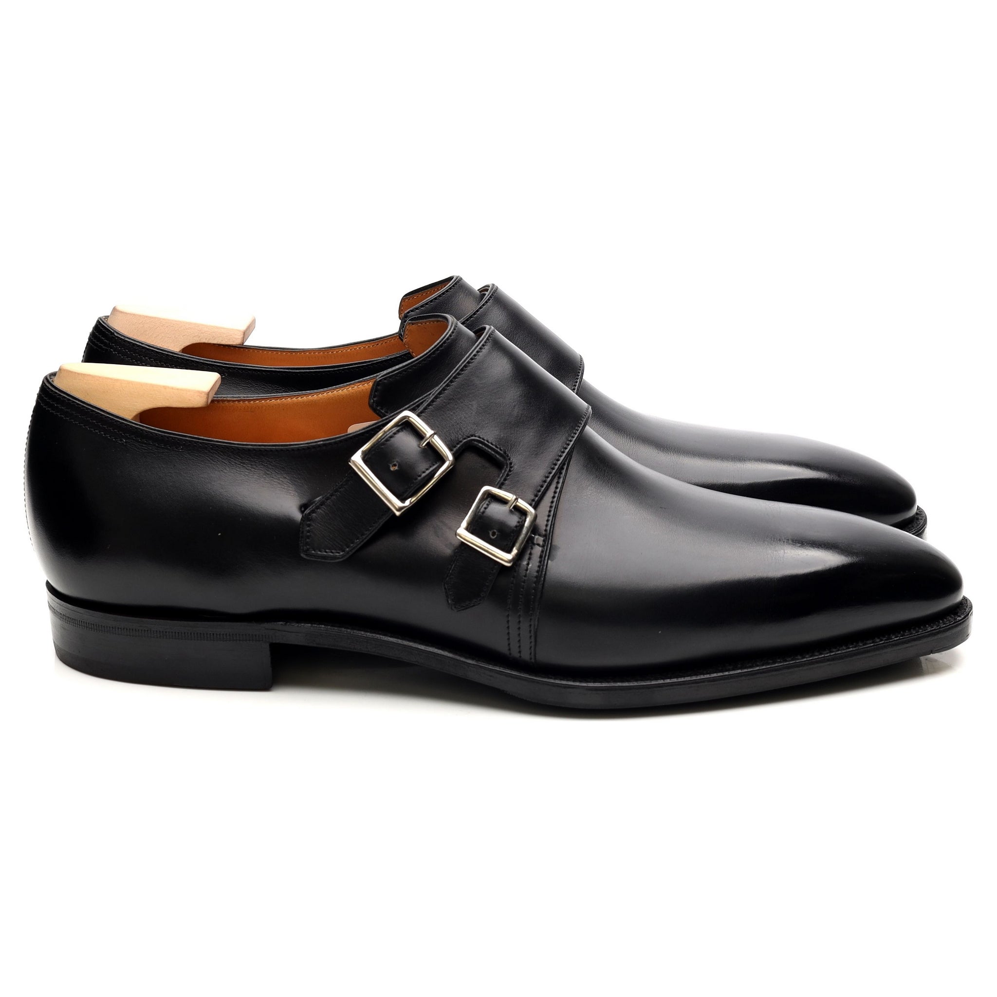 Corthay Twin monk-strap cuir noir UK 9