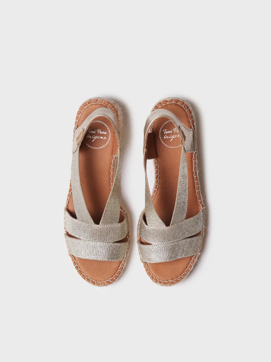 TONI PONS DAMA espadrille talon 5,5 cm platine
