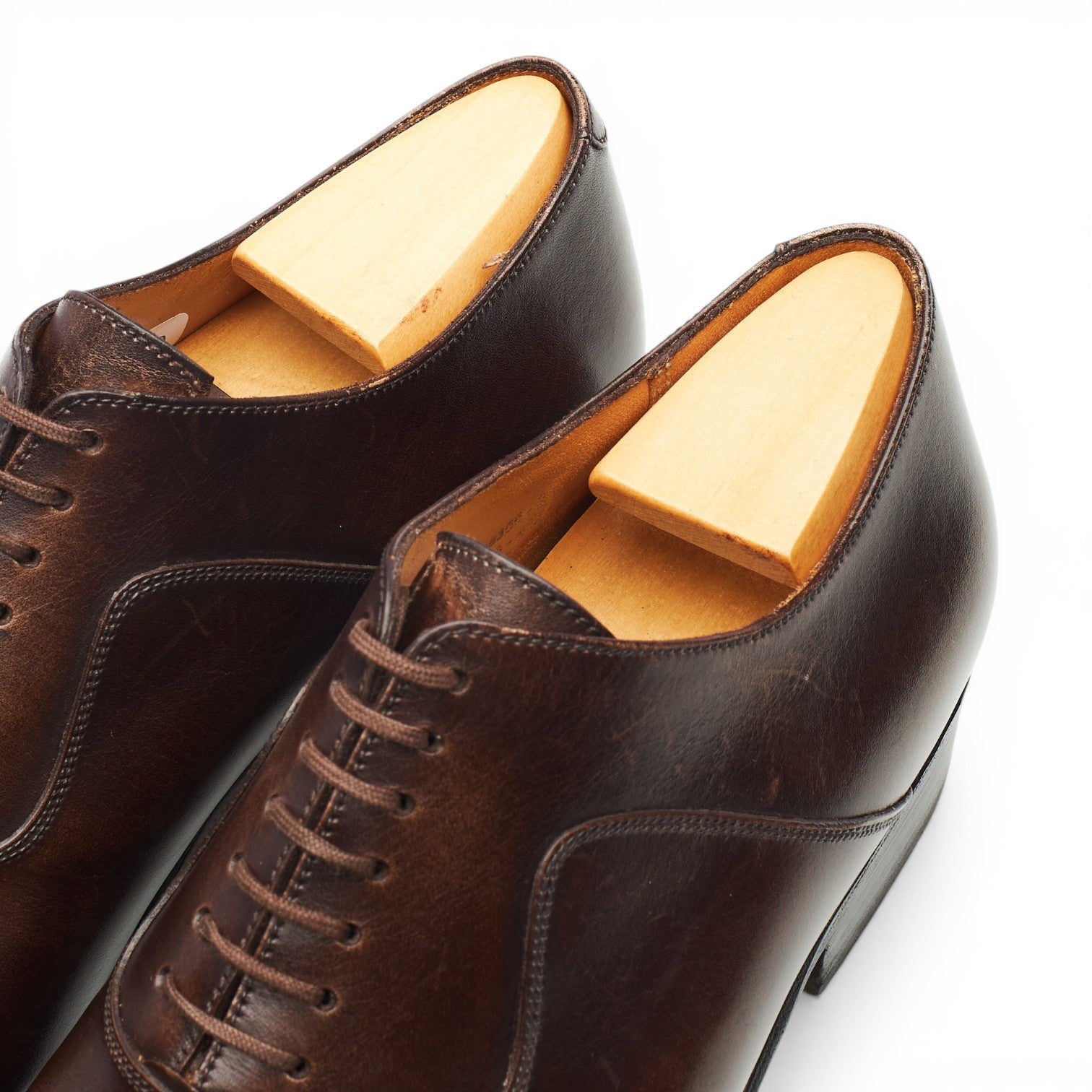 J.M. Weston 7 Oeillets richelieu cuir marron UK 7