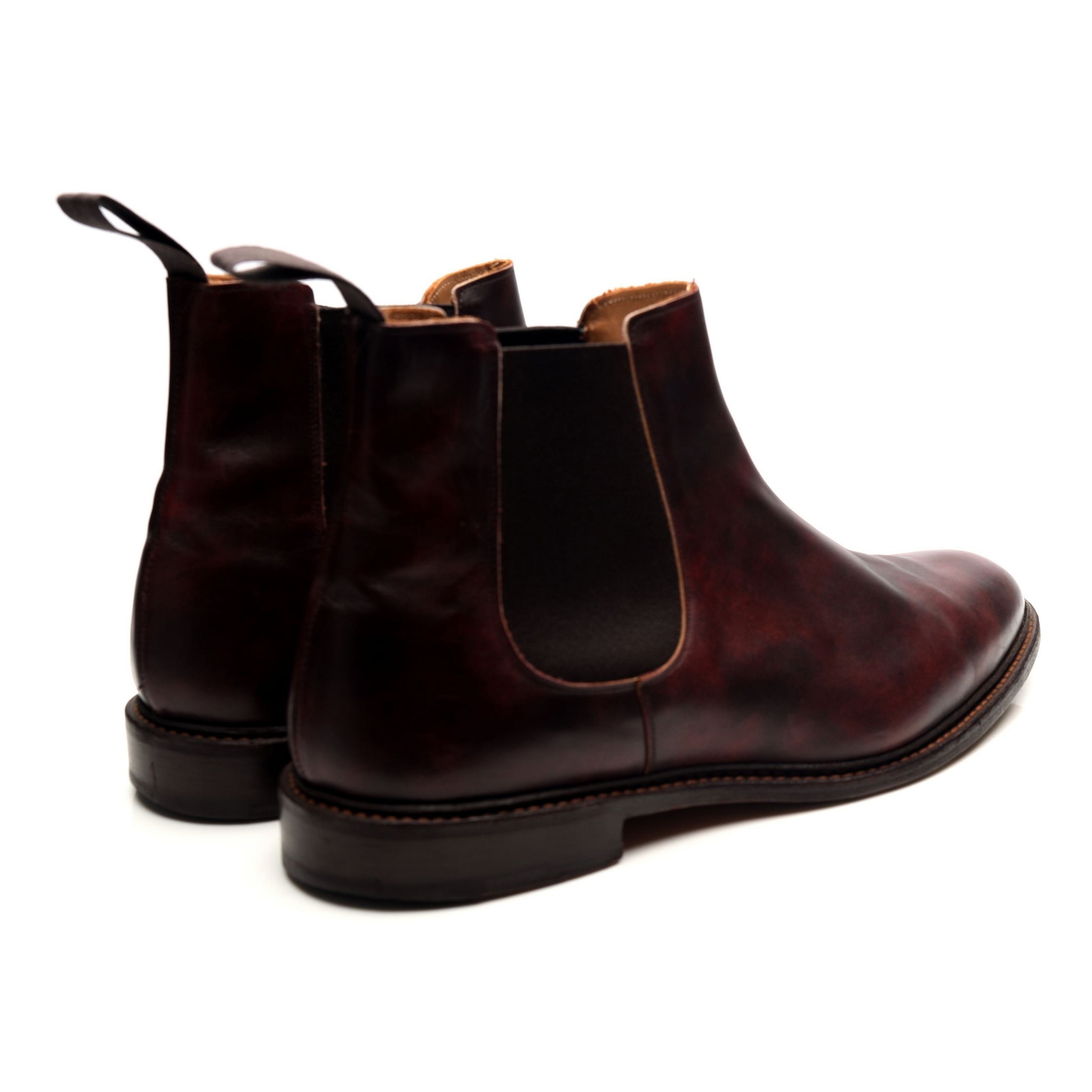 Tricker's Roxbury bottines chelsea cuir bordeaux UK 12