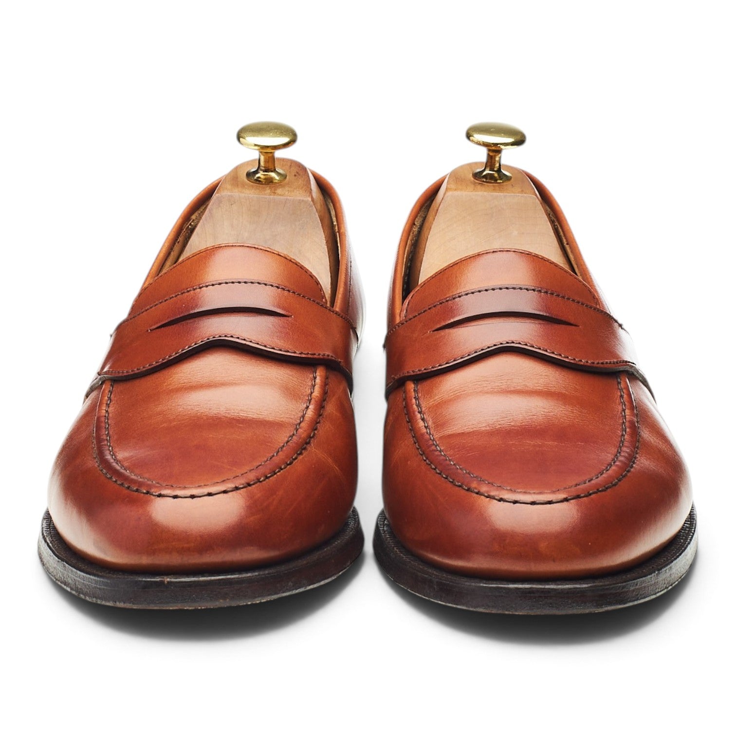 Peal & Co. mocassins cuir marron clair UK 8.5