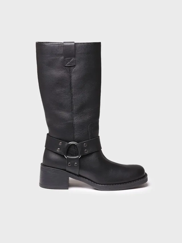Toni Pons Kate bottine biker cuir noir 5 cm