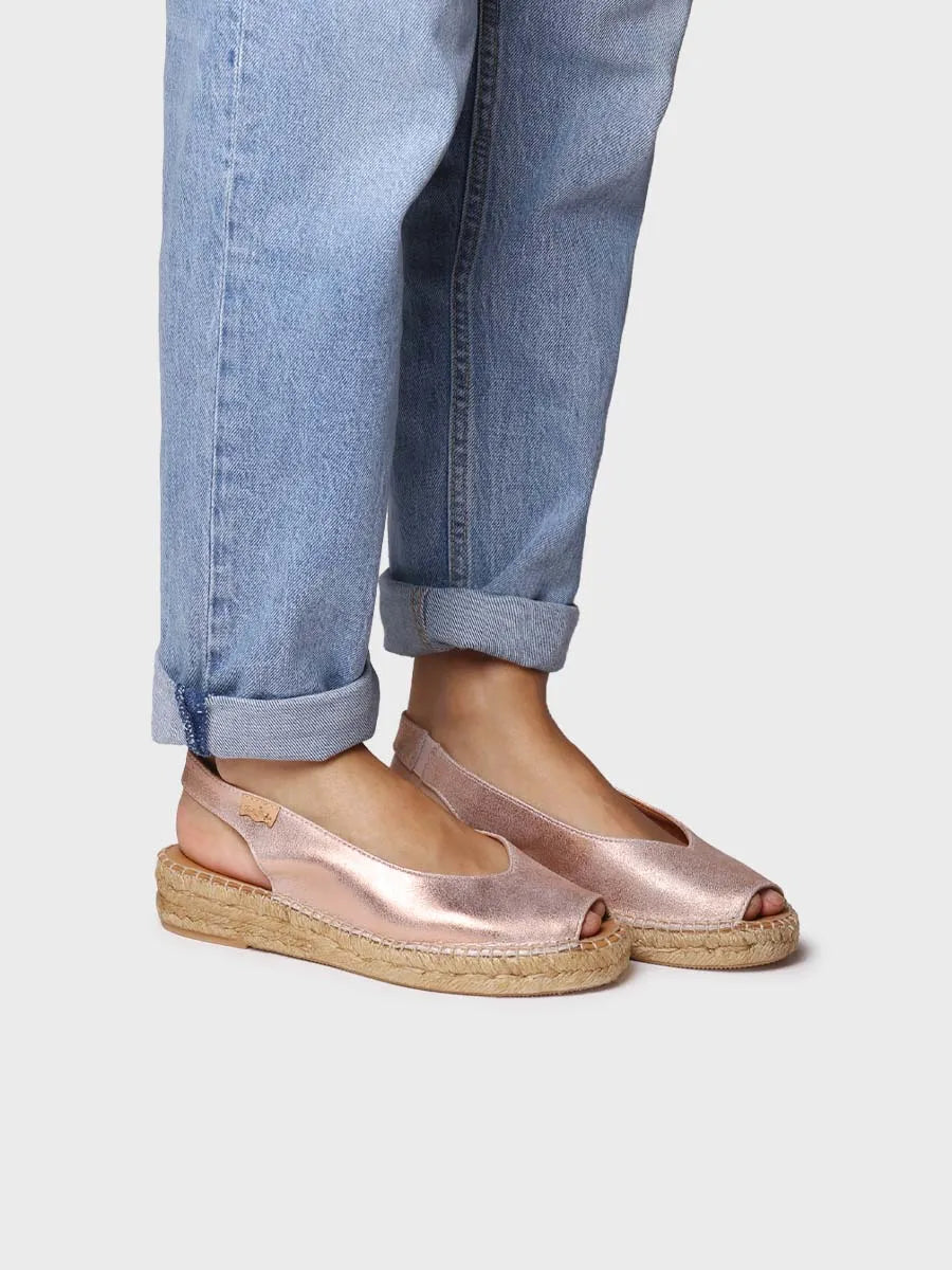 Toni Pons ERICA-AS espadrille cuir nude bout ouvert