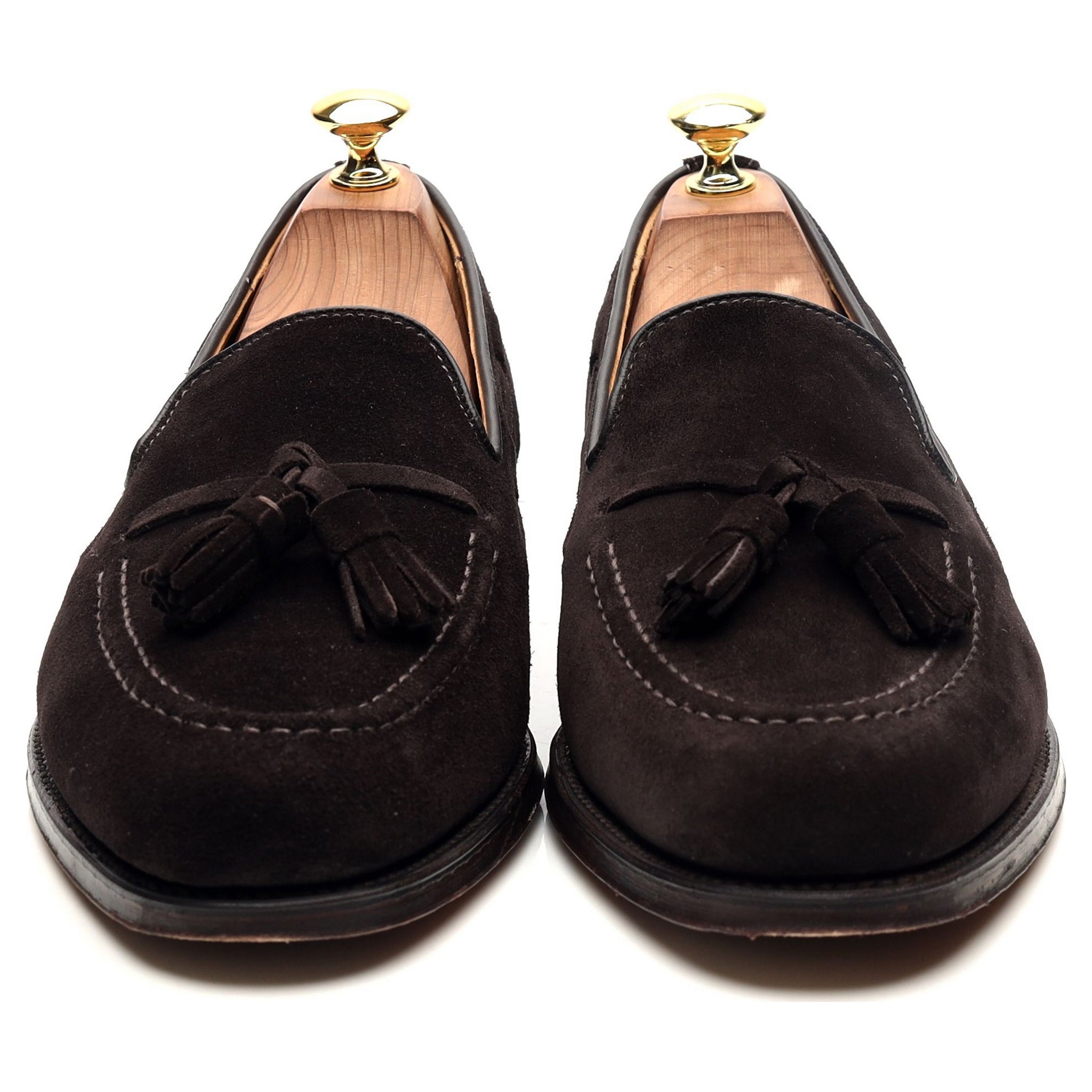 Loake Lincoln mocassin suède marron 8 glands
