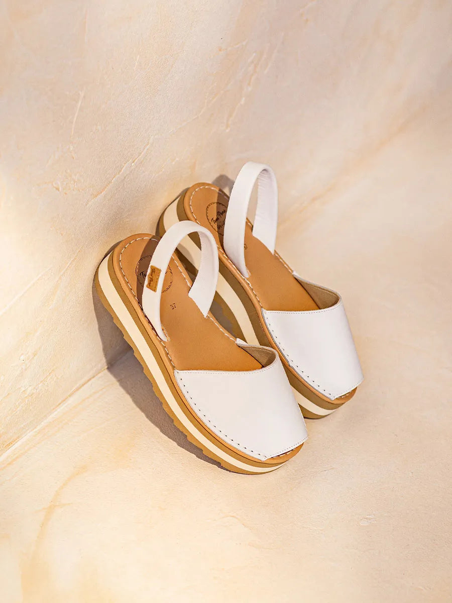Toni Pons Alaior-P sandales cuir blanc femme compensées