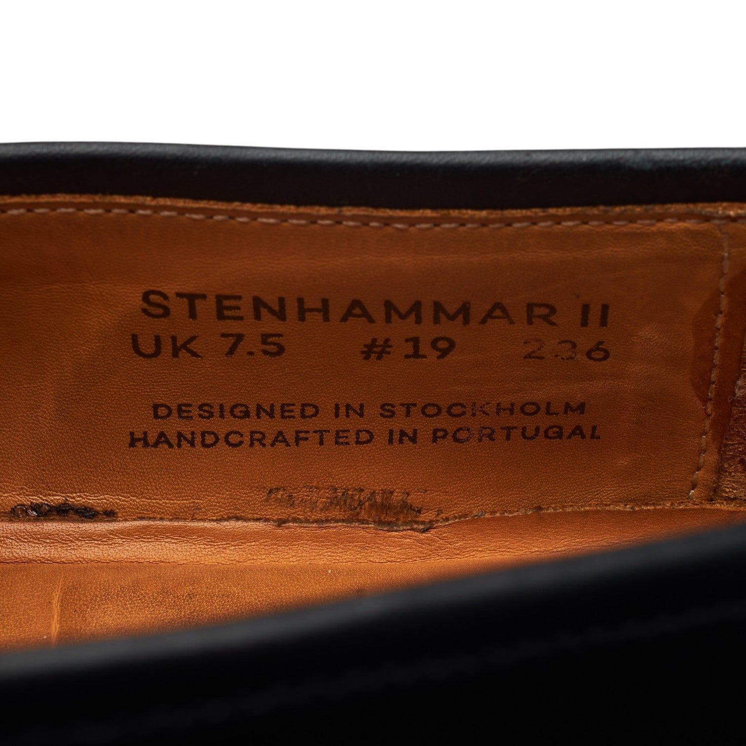 Myrqvist Stenhammar II mocassins cuir noir pointure UK 7.5