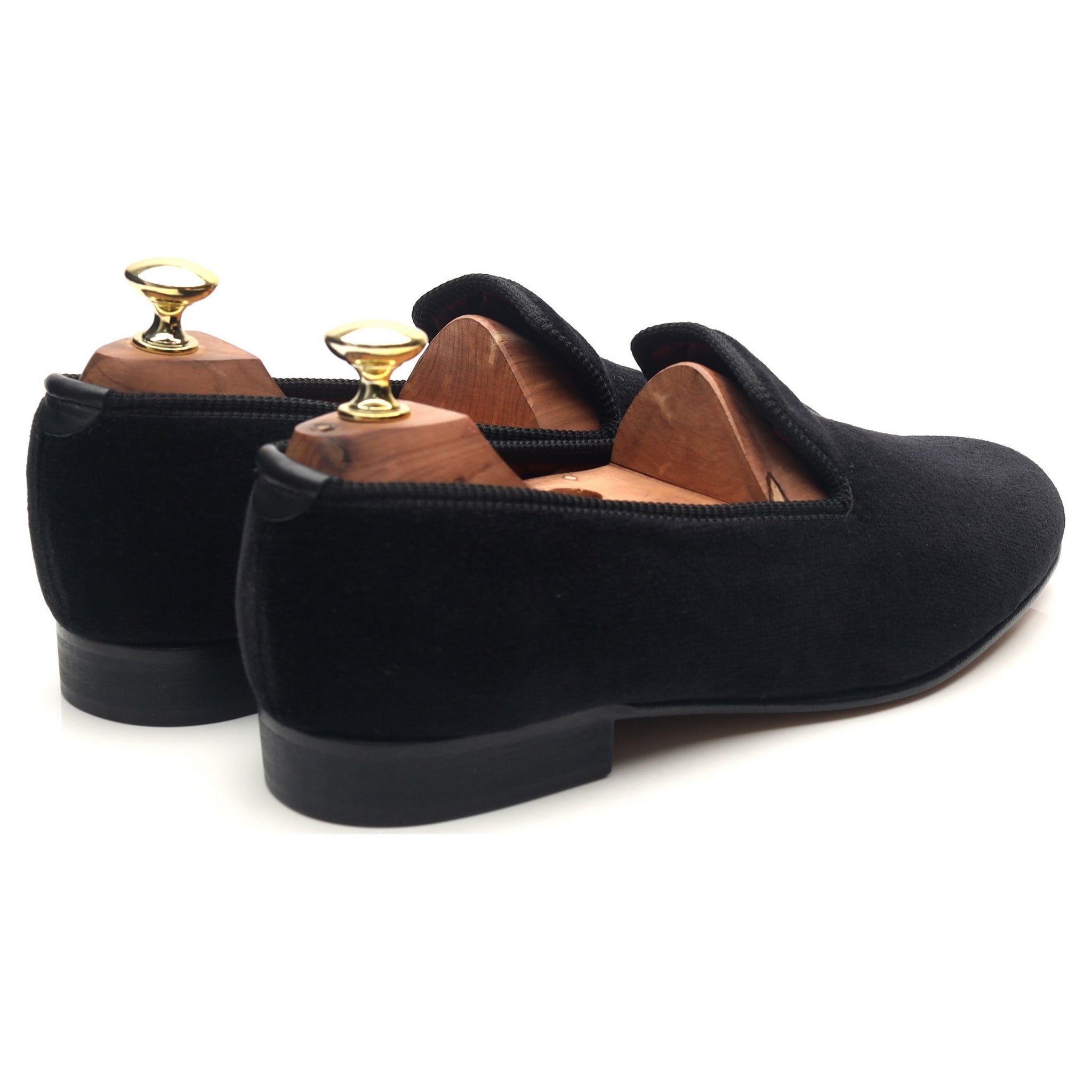 New & Lingwood Albert pantoufles velours noir UK 7