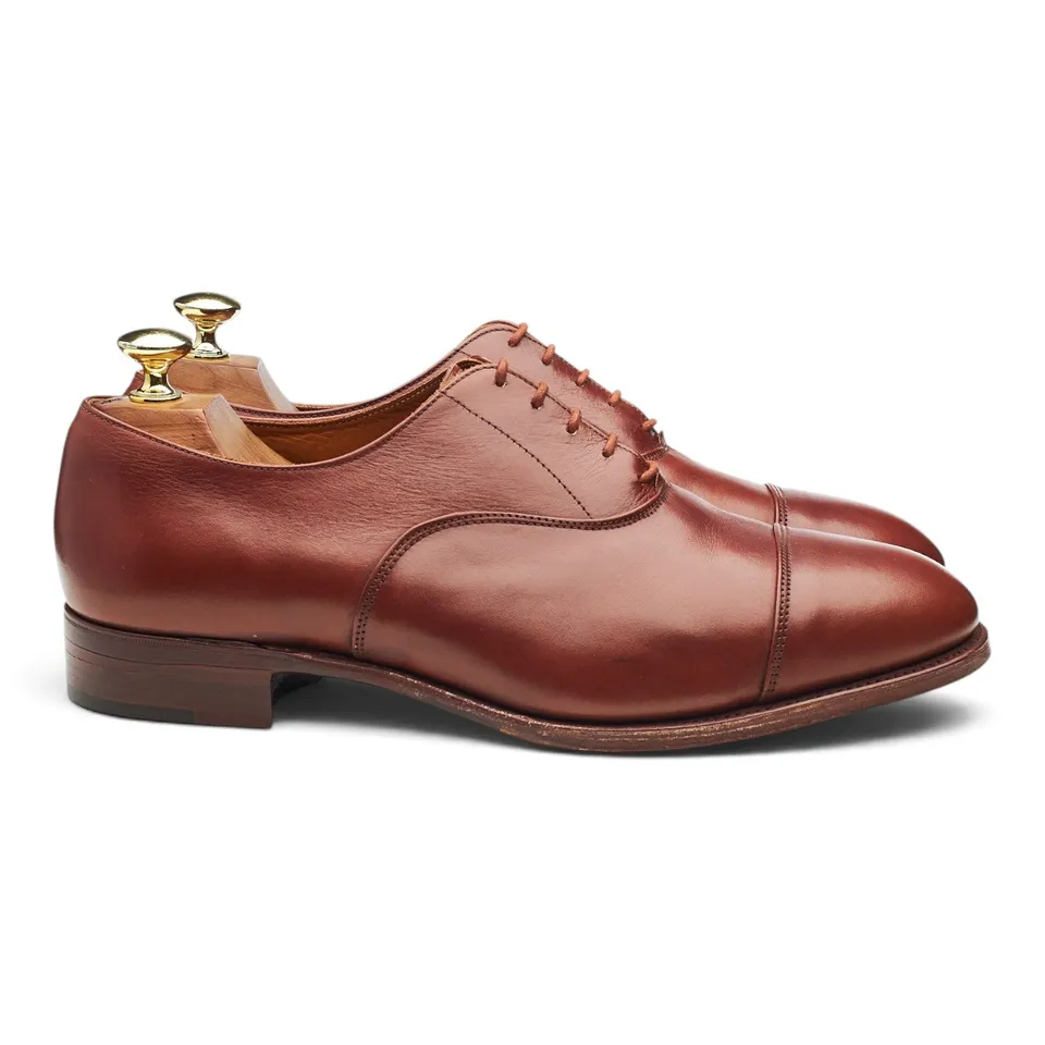 Tricker's oxford cuir marron vintage UK 8