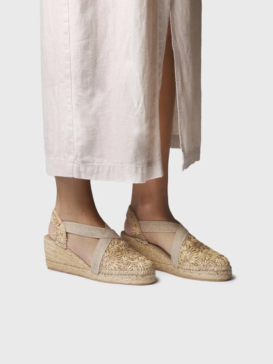 Toni Pons Terra-RF espadrilles compensées raphia floral