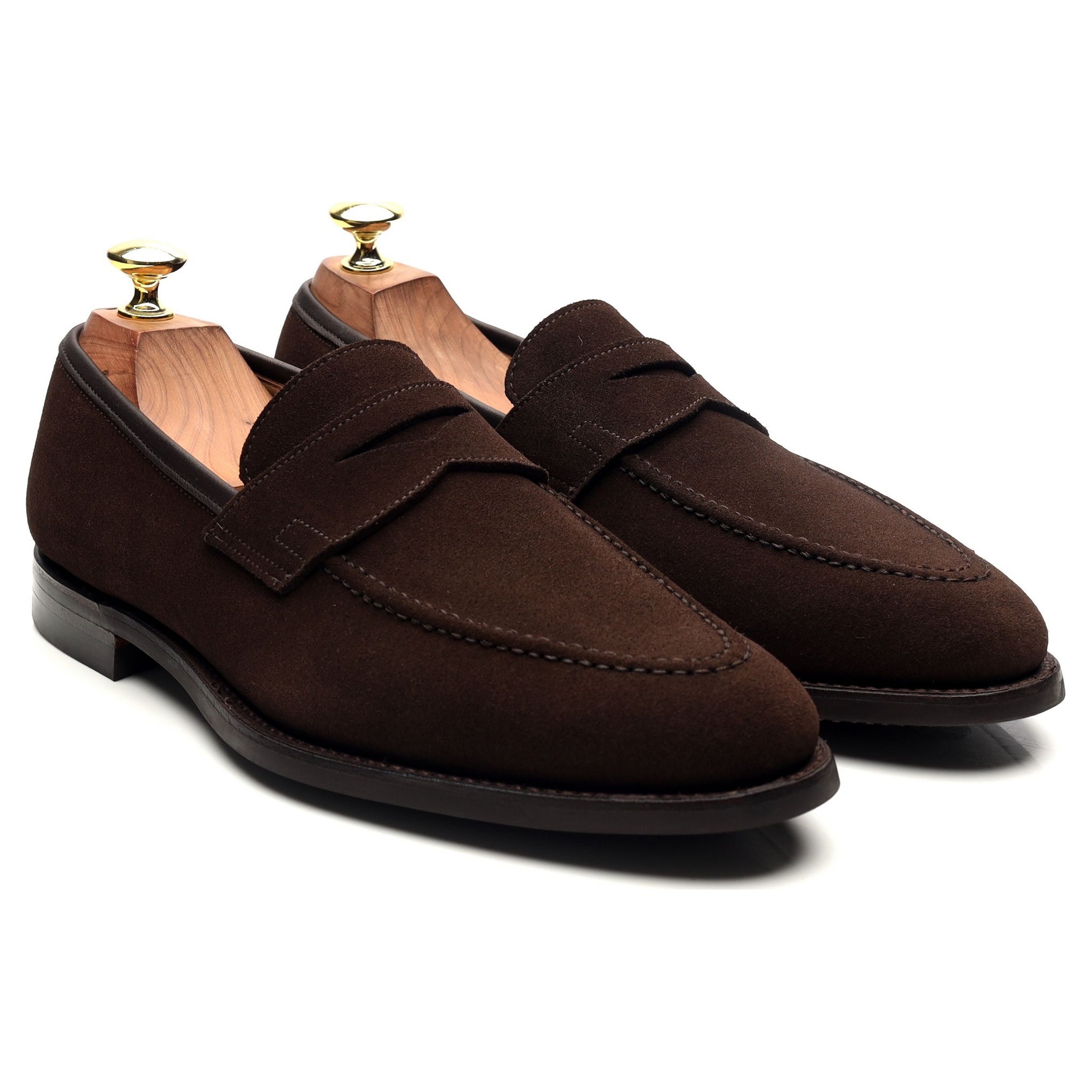 Crockett & Jones Sydney mocassins daim marron foncé UK 7