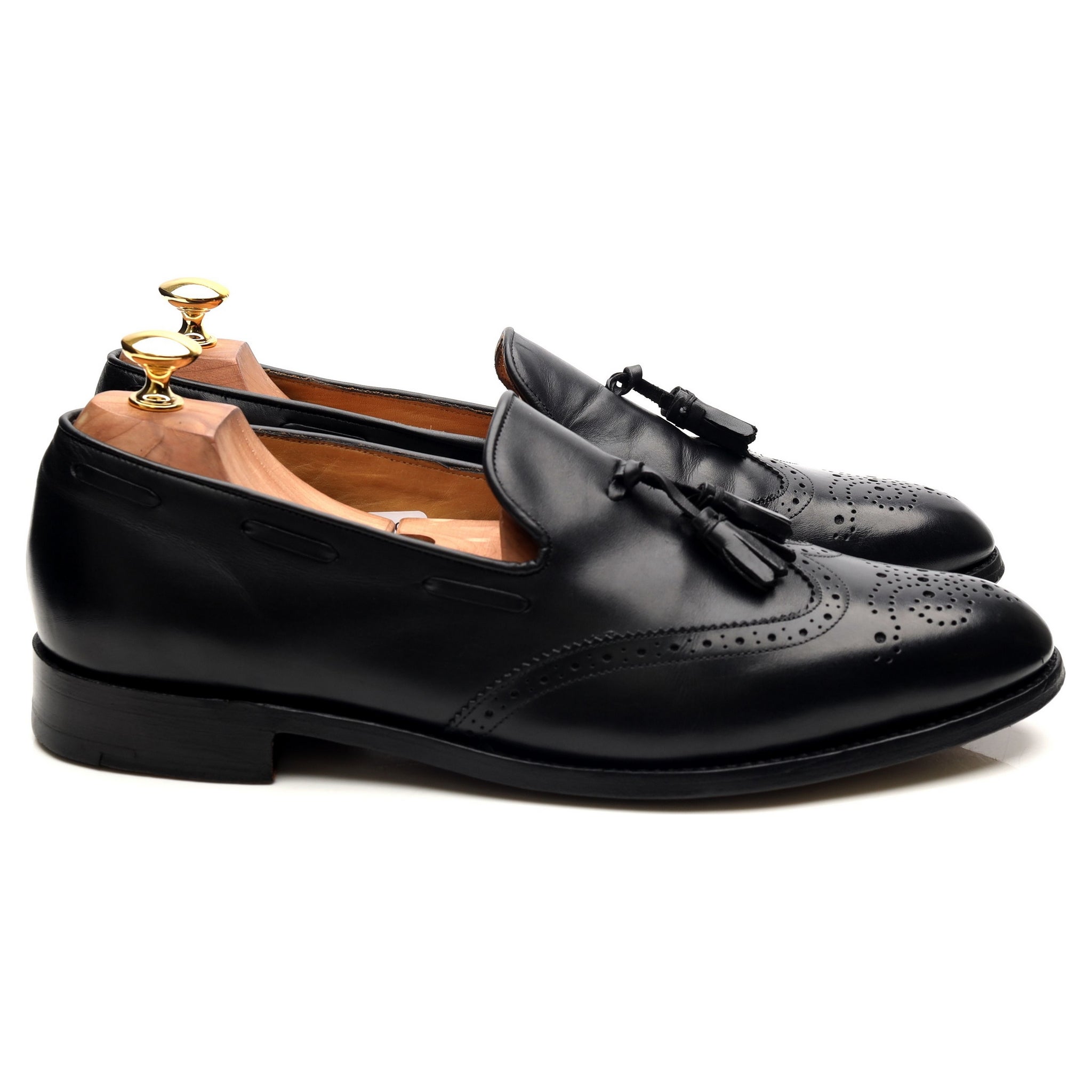 Herring mocassin cuir noir à pompons pointure UK 10