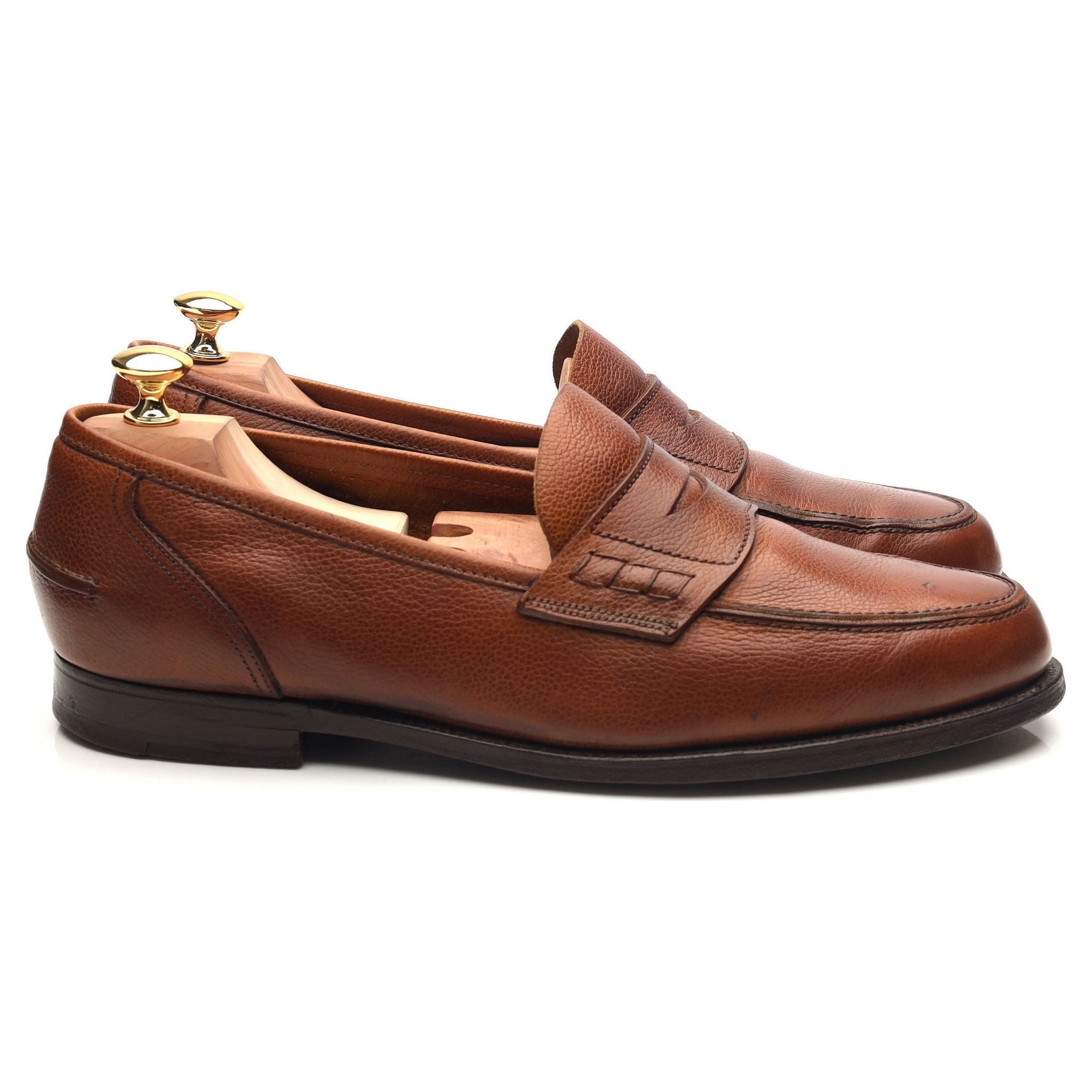 Crockett & Jones mocassins cuir marron UK 11 grainé