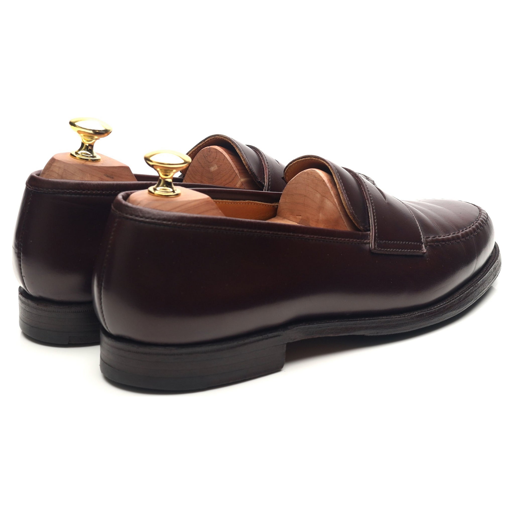 Crockett & Jones Boston mocassins cuir bordeaux UK 8
