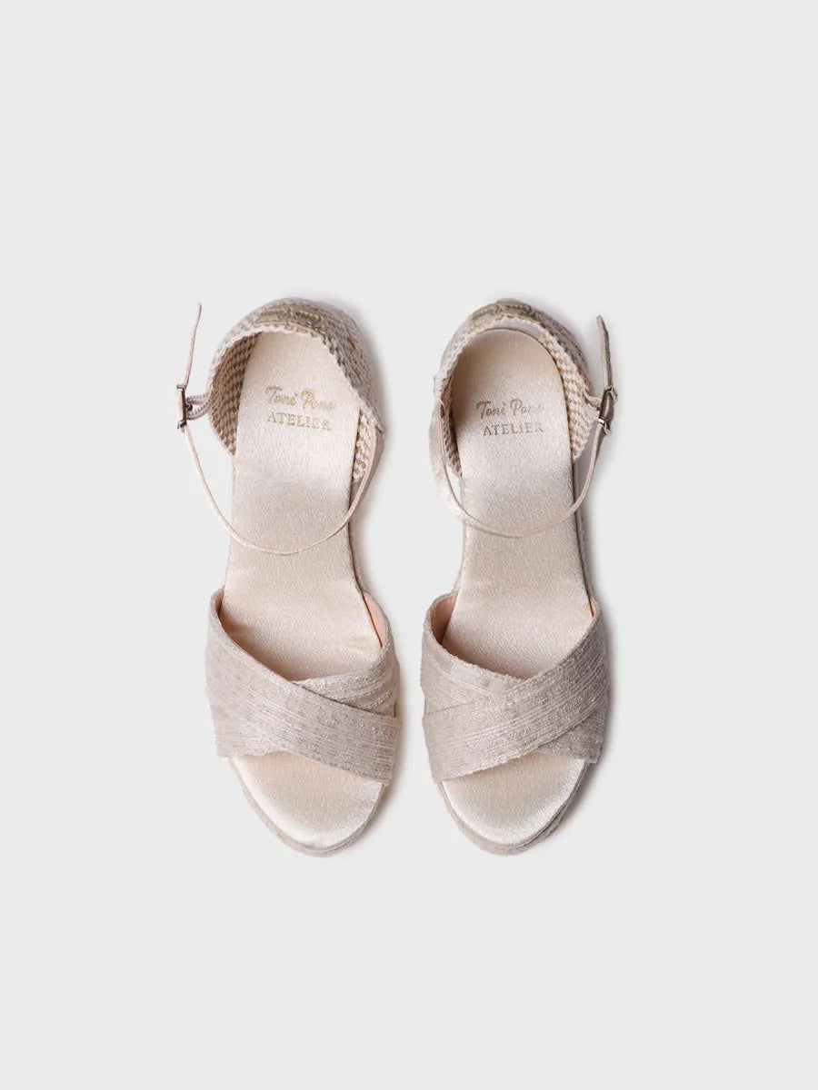 Toni Pons Cristal espadrille mariée compensée 7 cm