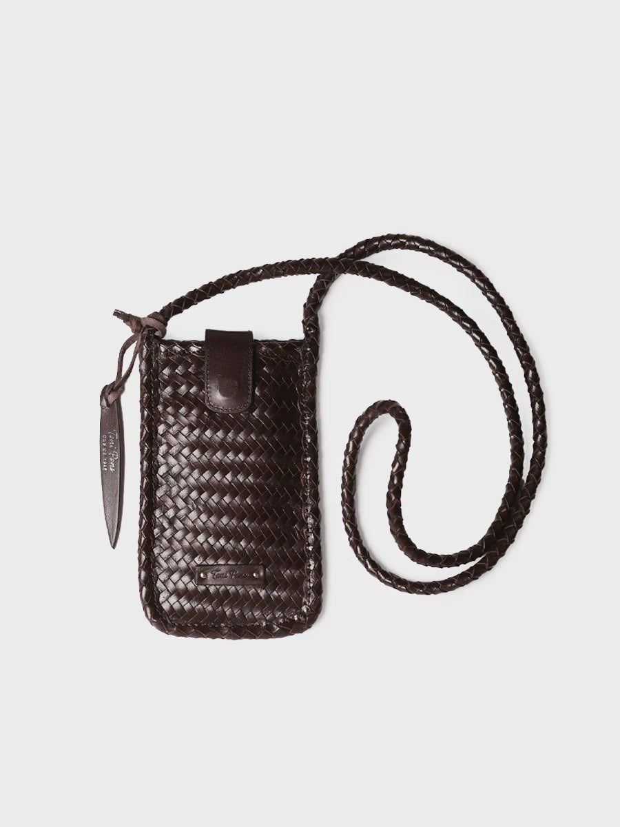 Toni Pons Gelsa pochette téléphone cuir tressé