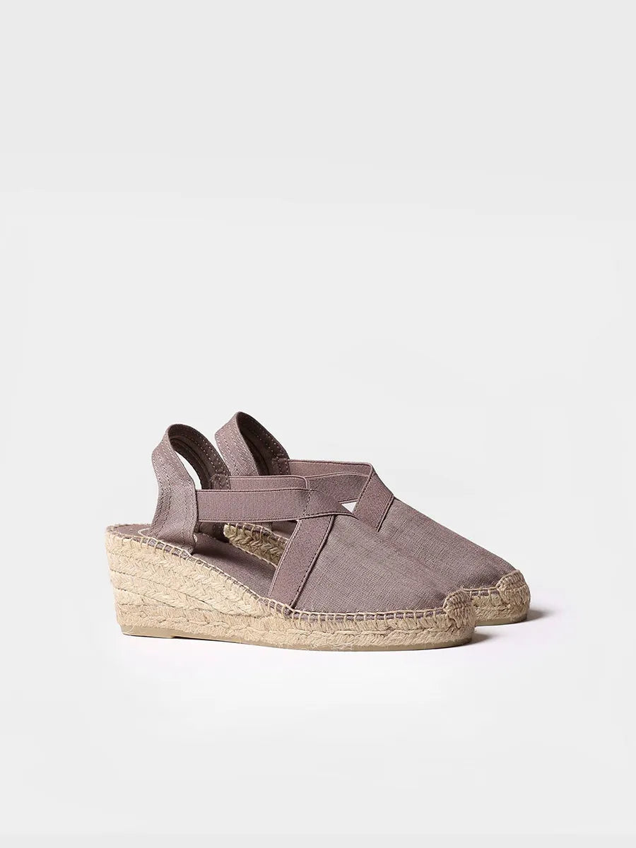 Toni Pons Ter espadrilles compensées lin vegan taupe
