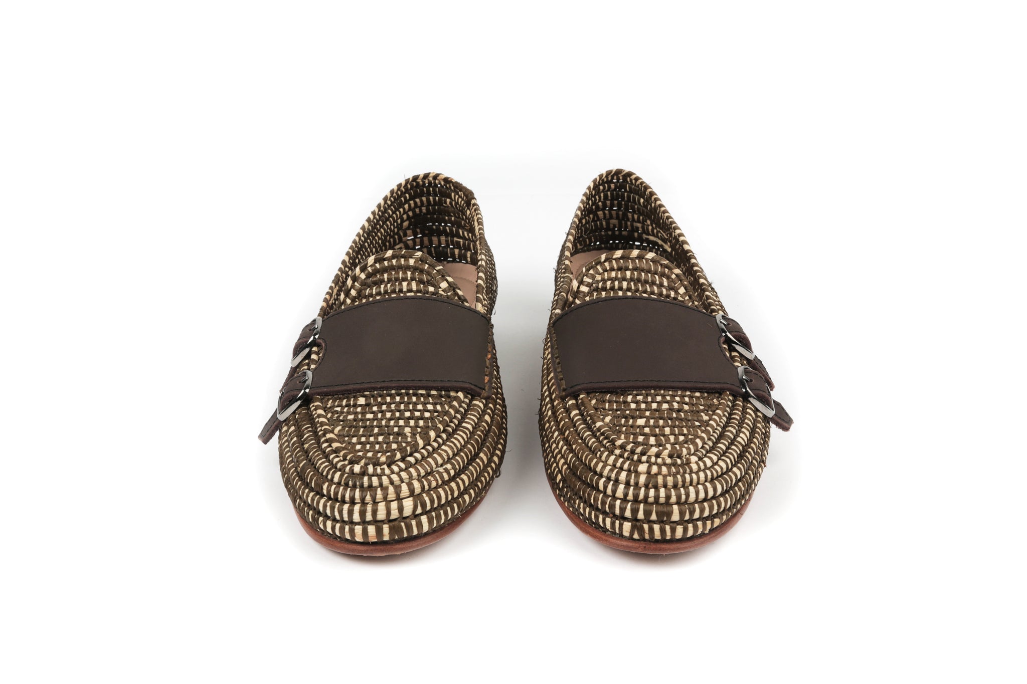 Contre-Allée Grigwane mocassin raphia marron naturel