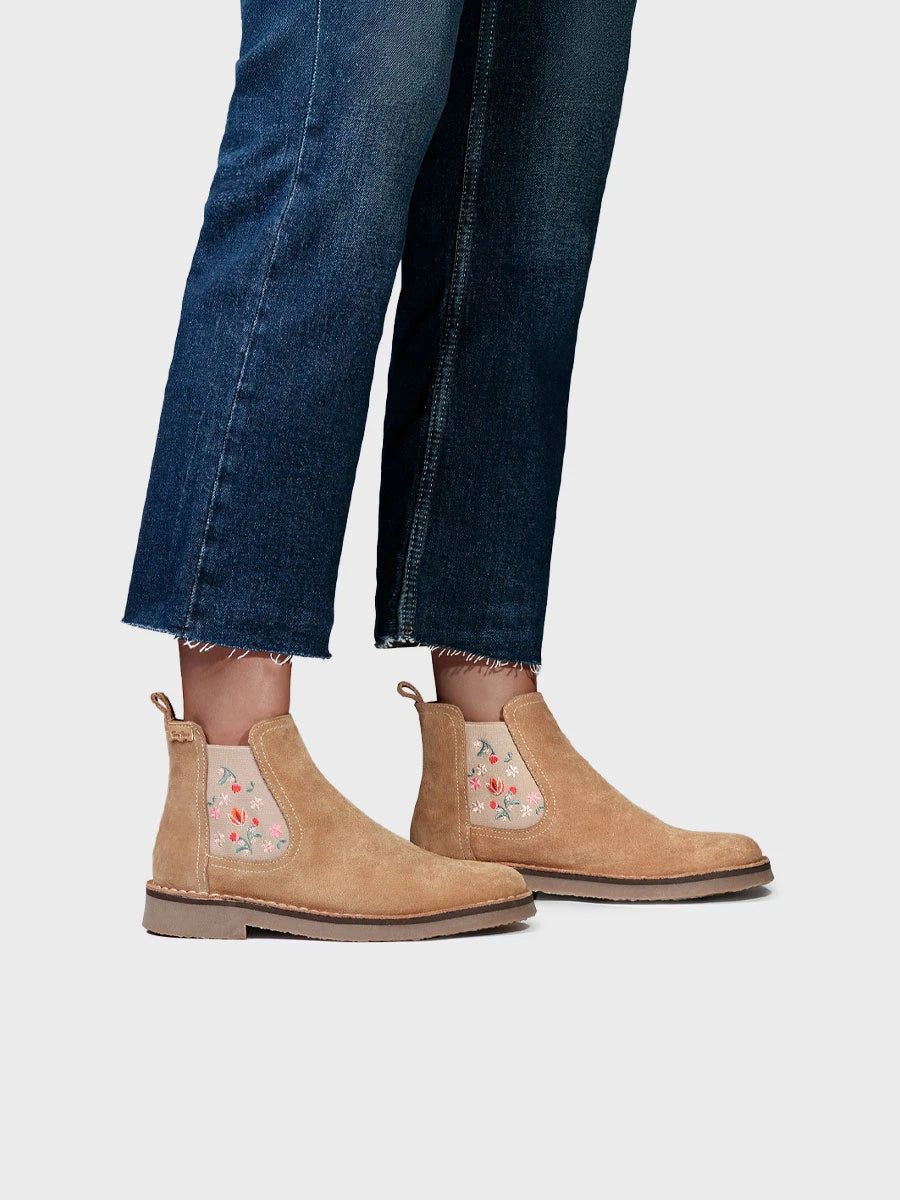 Toni Pons Bisbal bottines daim brodées 2,5 cm