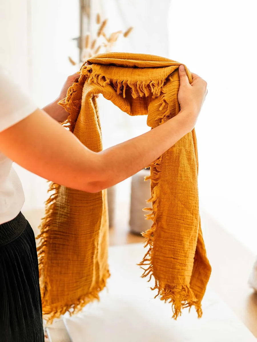Toni Pons Fatima foulard coton ocre