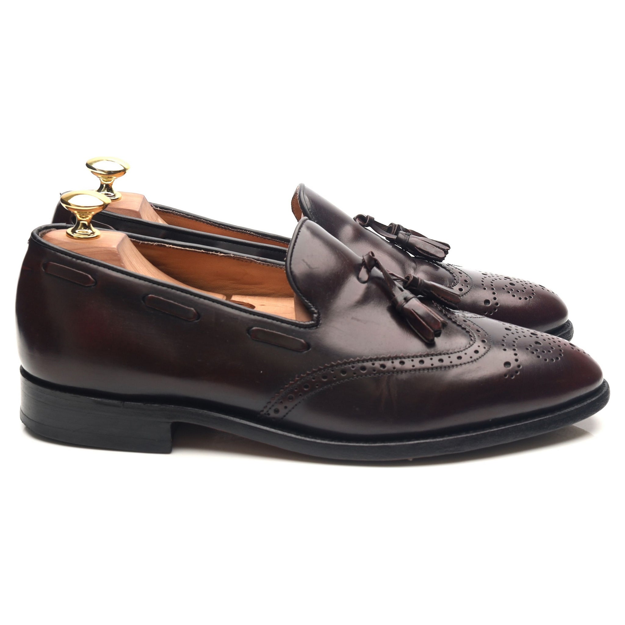 Barker Clive mocassins glands cuir bordeaux UK 8 F brogué