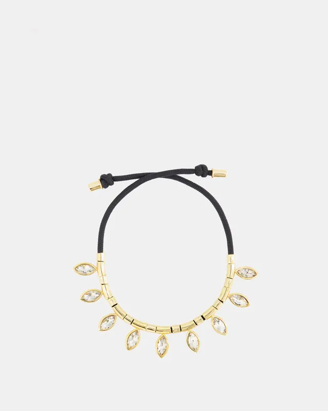 Nodaleto Julietta bracelet cheville Petal Anklet Crystal doré