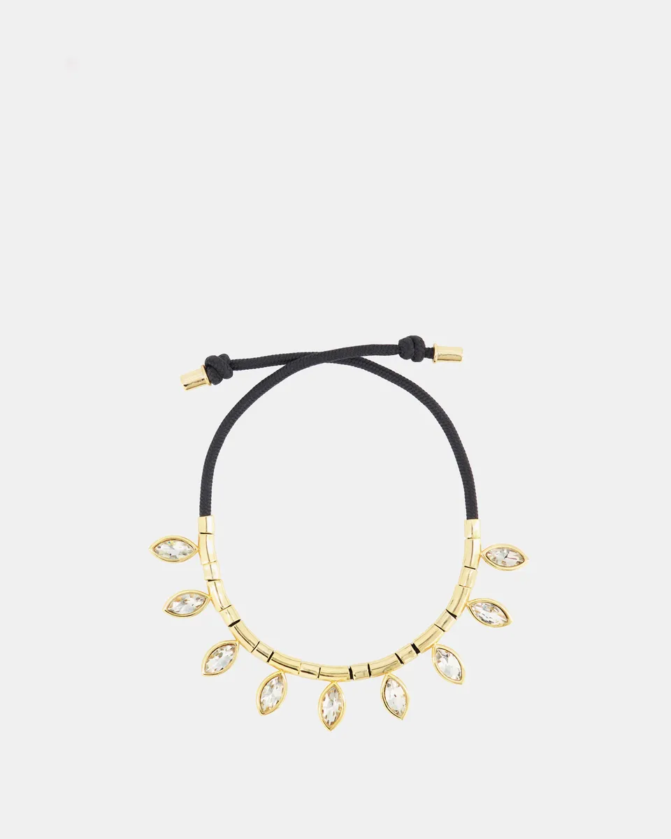 Nodaleto Julietta bracelet cheville Petal Anklet Crystal doré