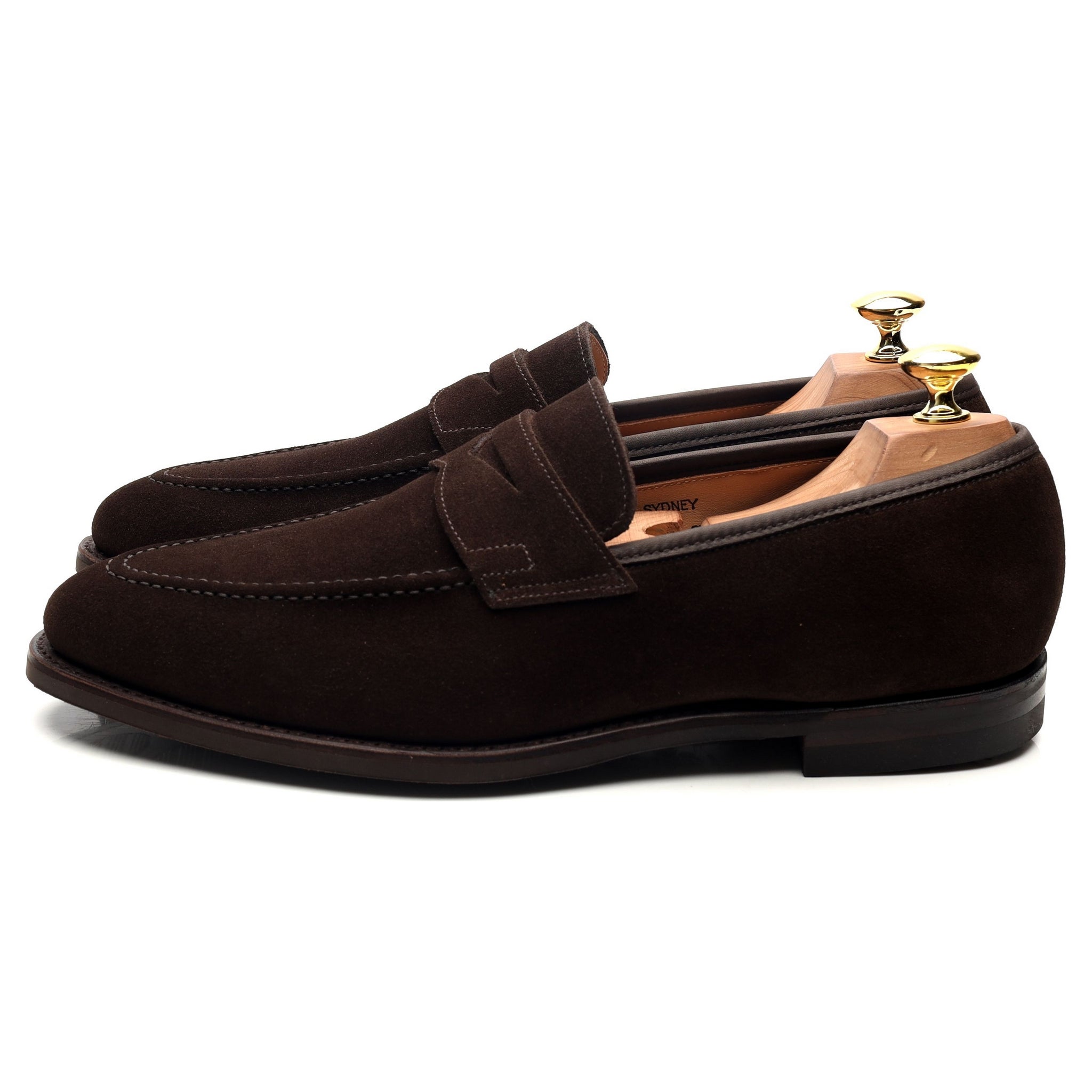 Crockett & Jones Sydney Mocassins Daim Marron Foncé UK 8