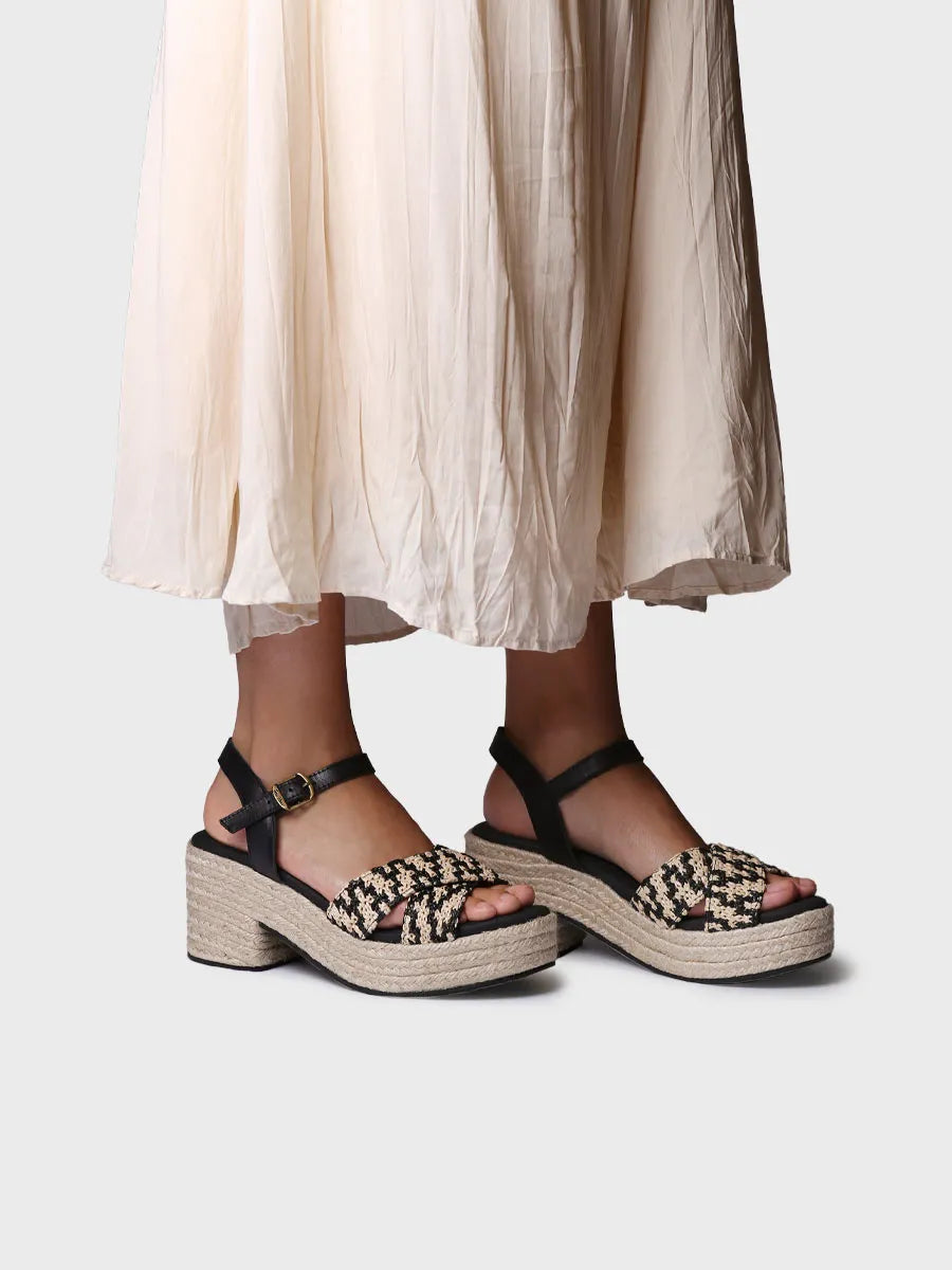 Toni Pons Atenes espadrille noire talon large 7,5 cm