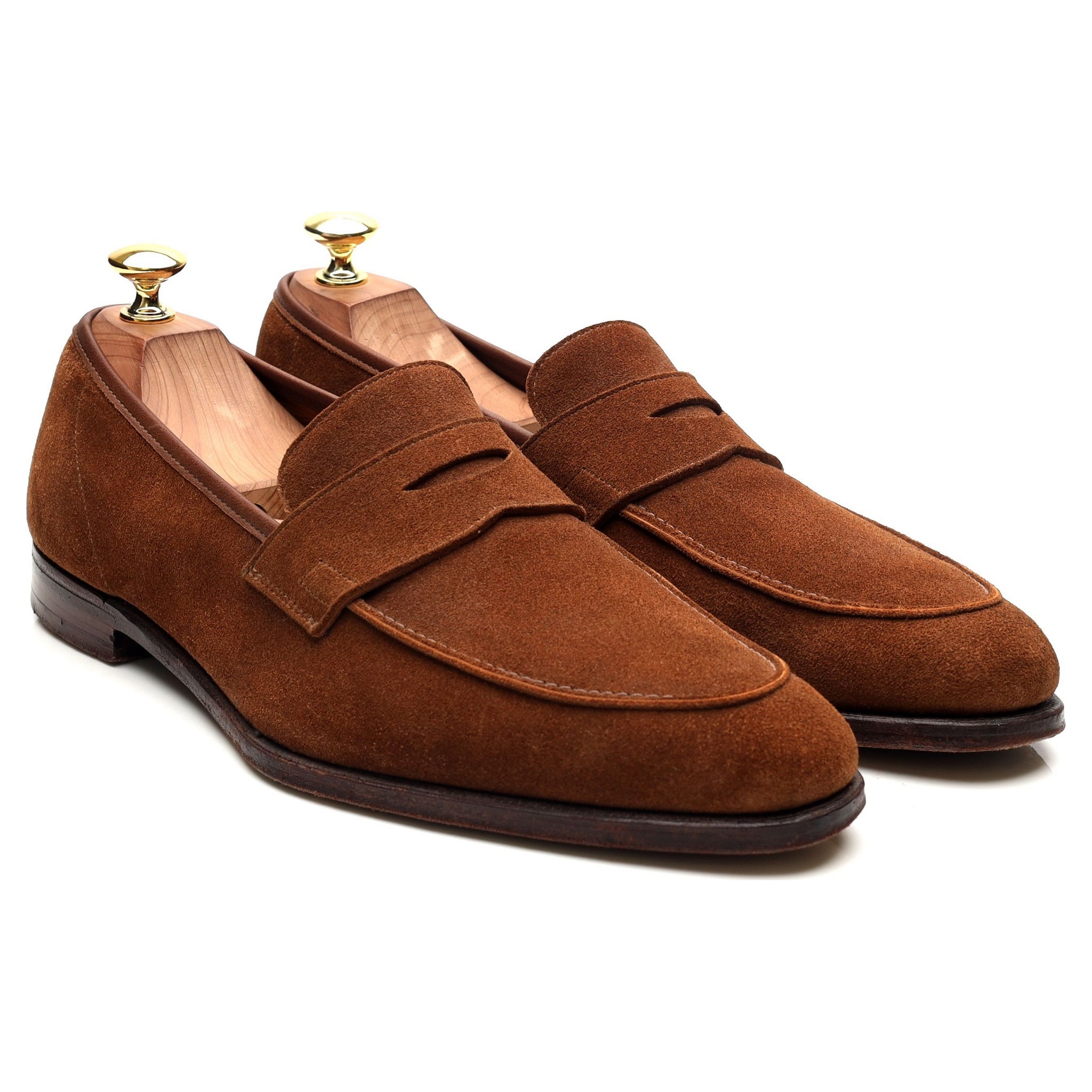 Crockett & Jones Cadogan mocassin suède tabac 8 E