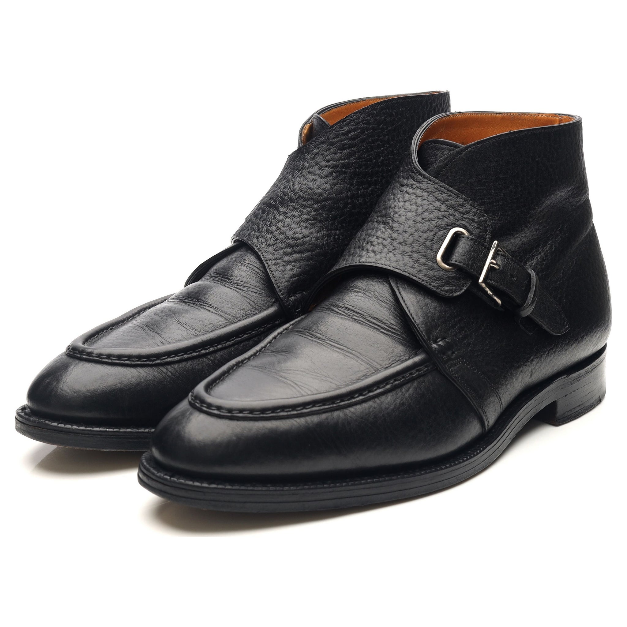 John Lobb Davos boots cuir grainé noir UK 10,5