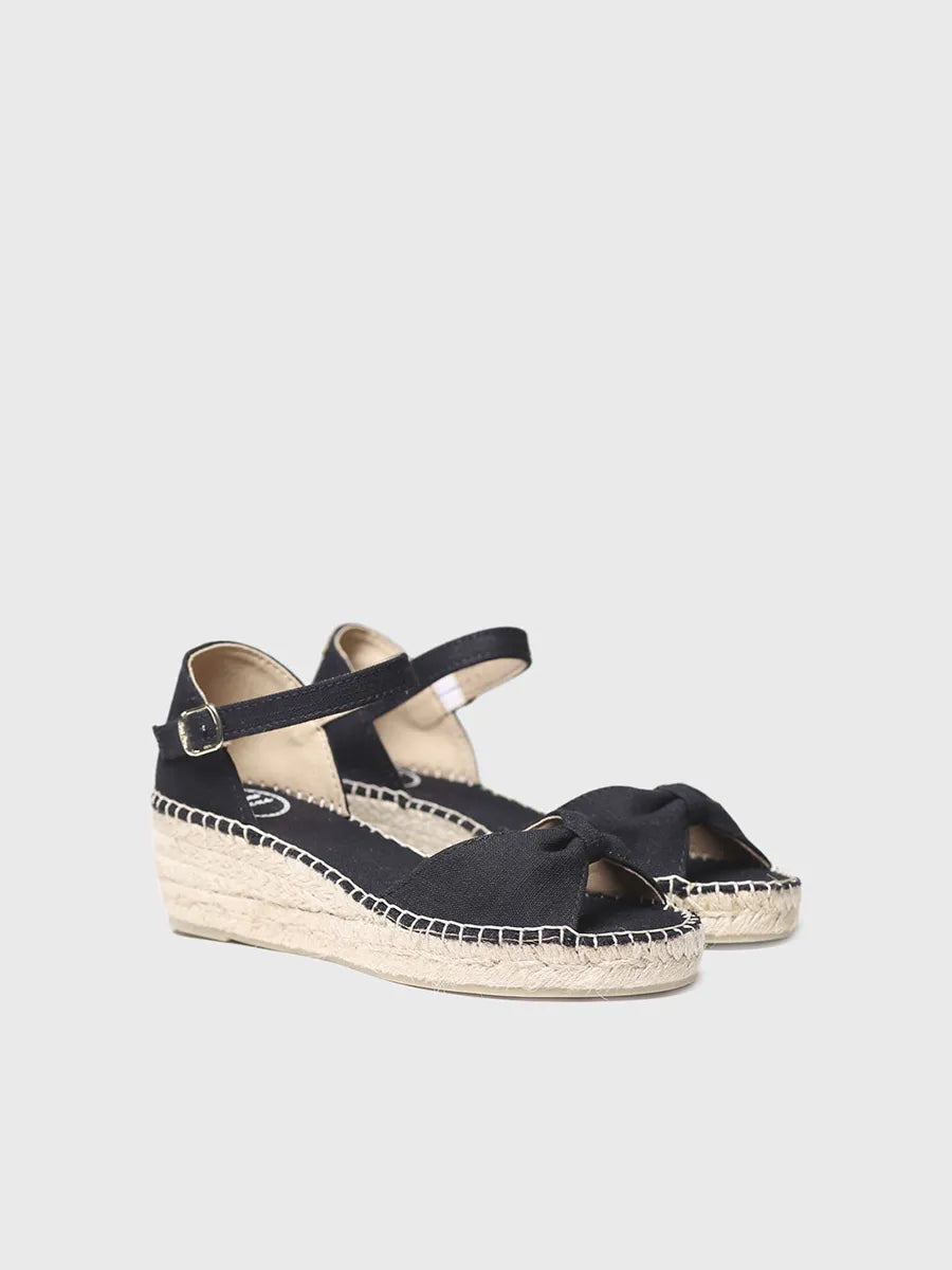 Toni Pons Bilma-L espadrille femme compensée noire vegan