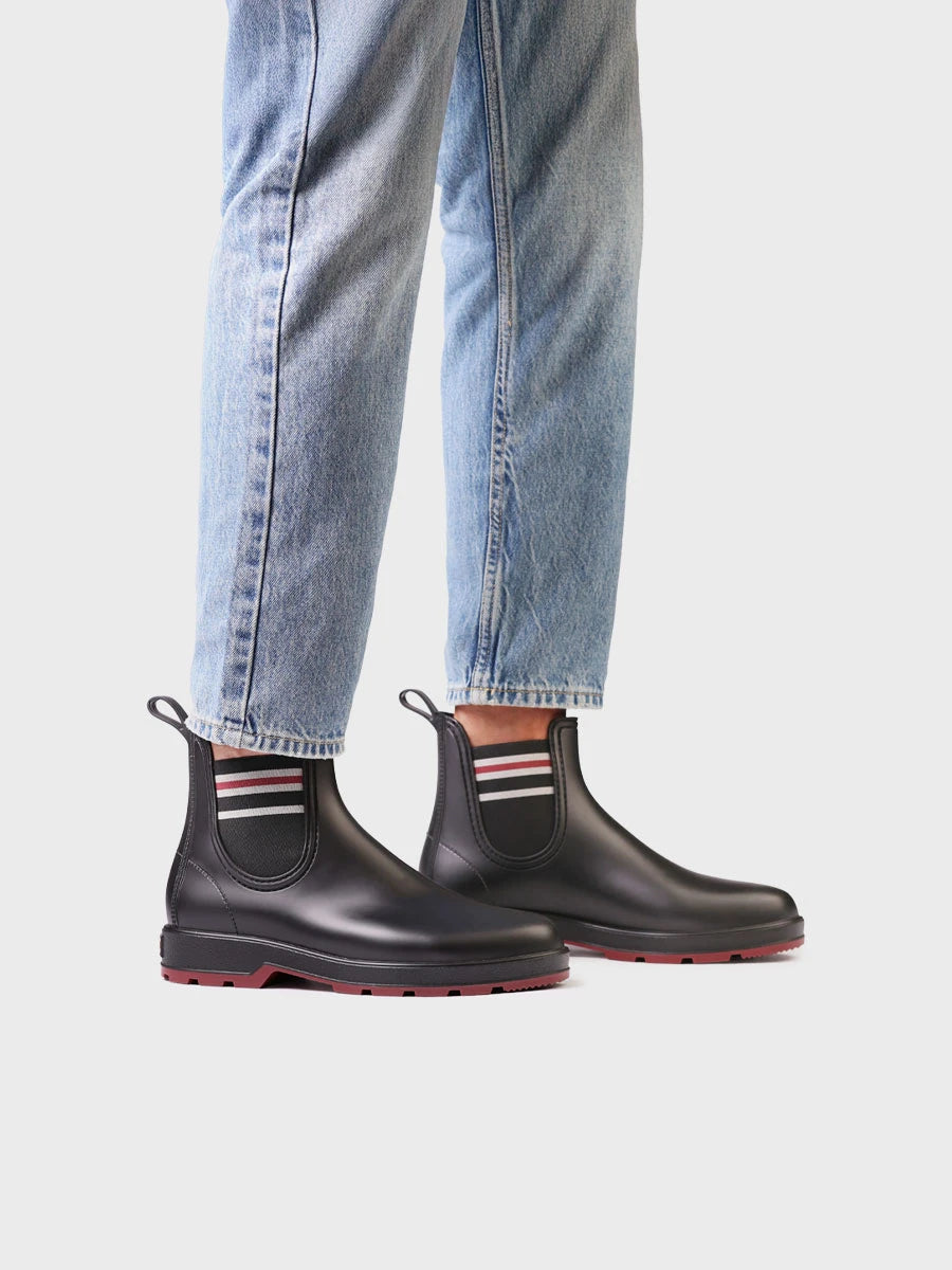 Toni Pons Barrie bottine de pluie homme caoutchouc noir