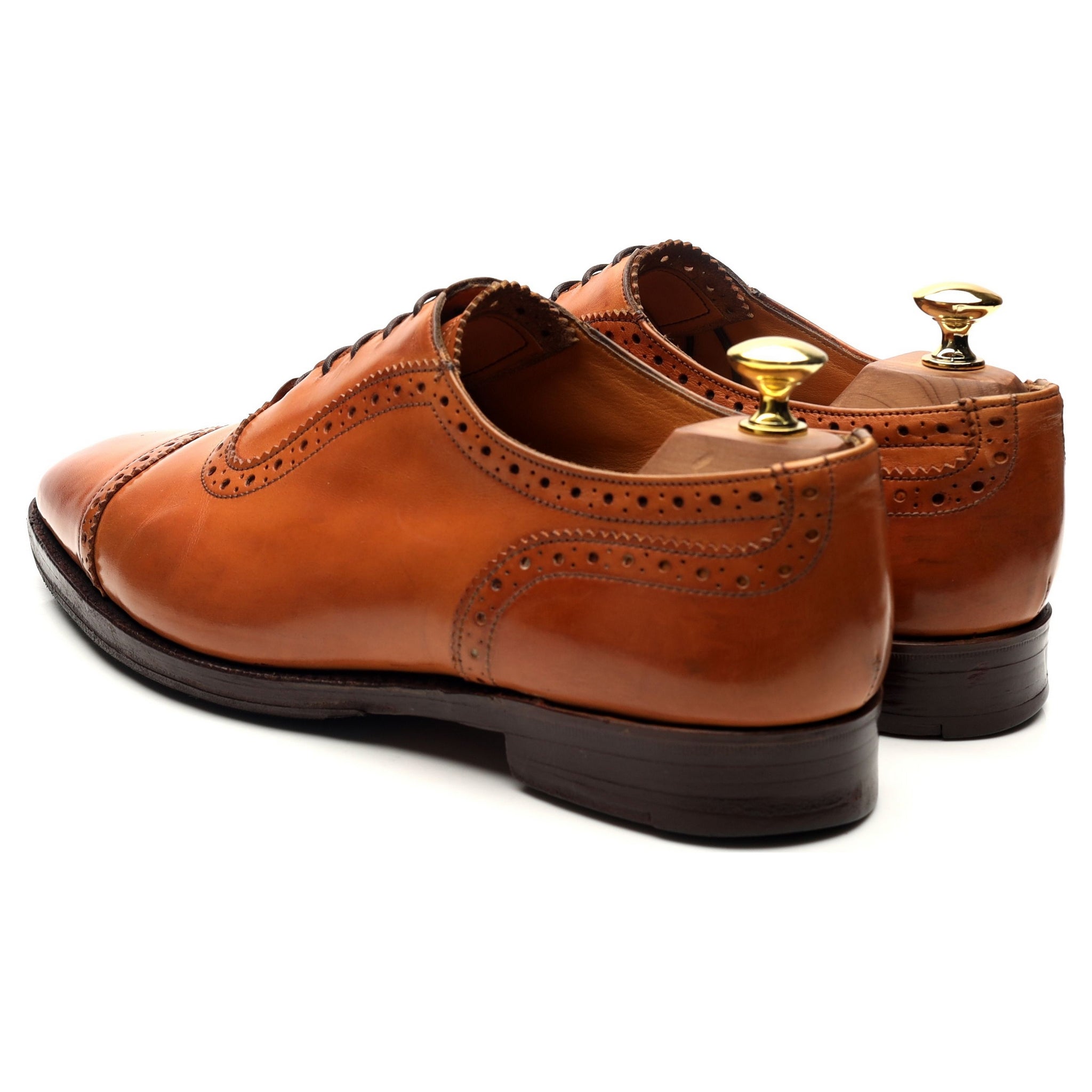 Tricker's Belgrave oxford cuir camel 8 semi-brogue