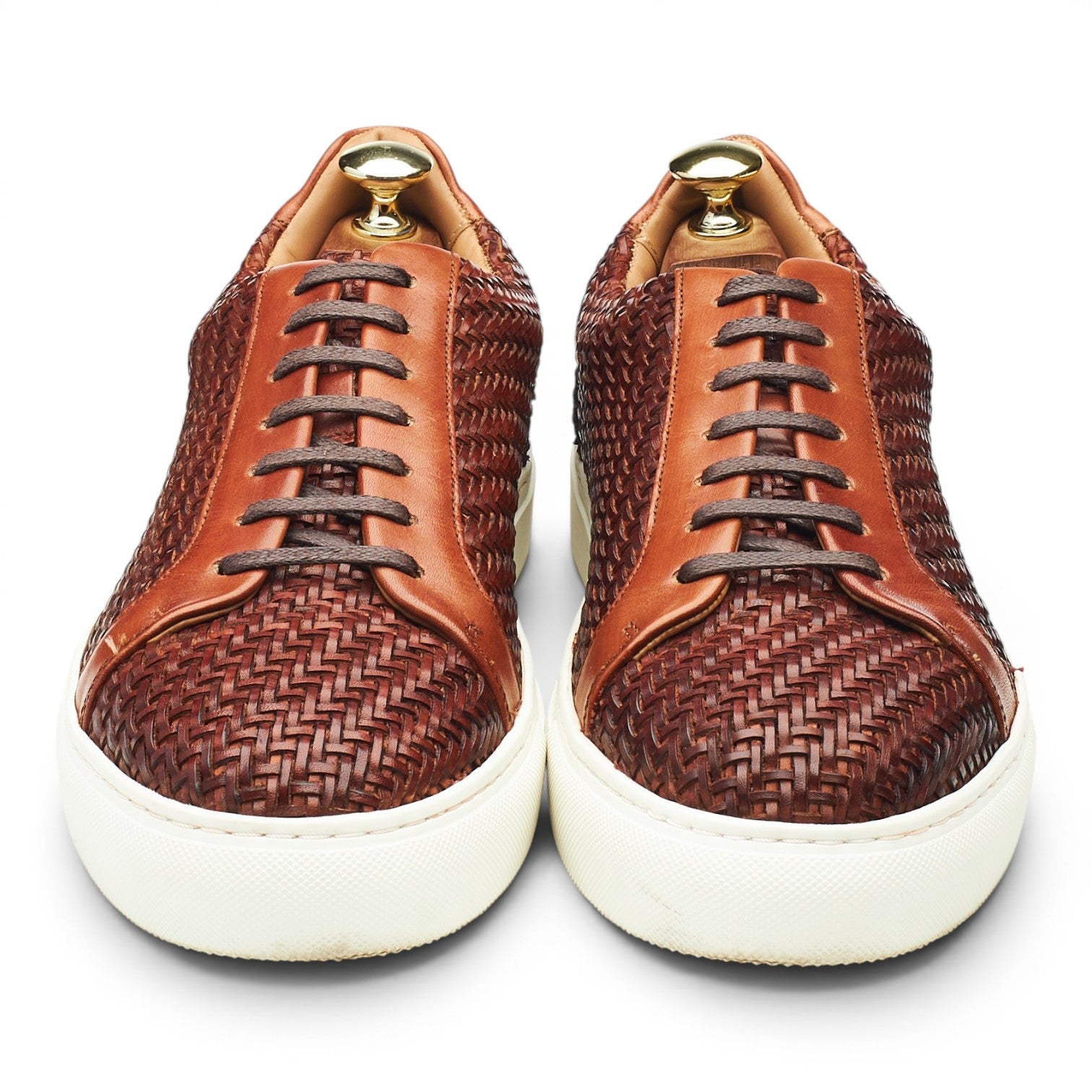 Crownhill Brody sneakers cuir tressé marron UK 8.5