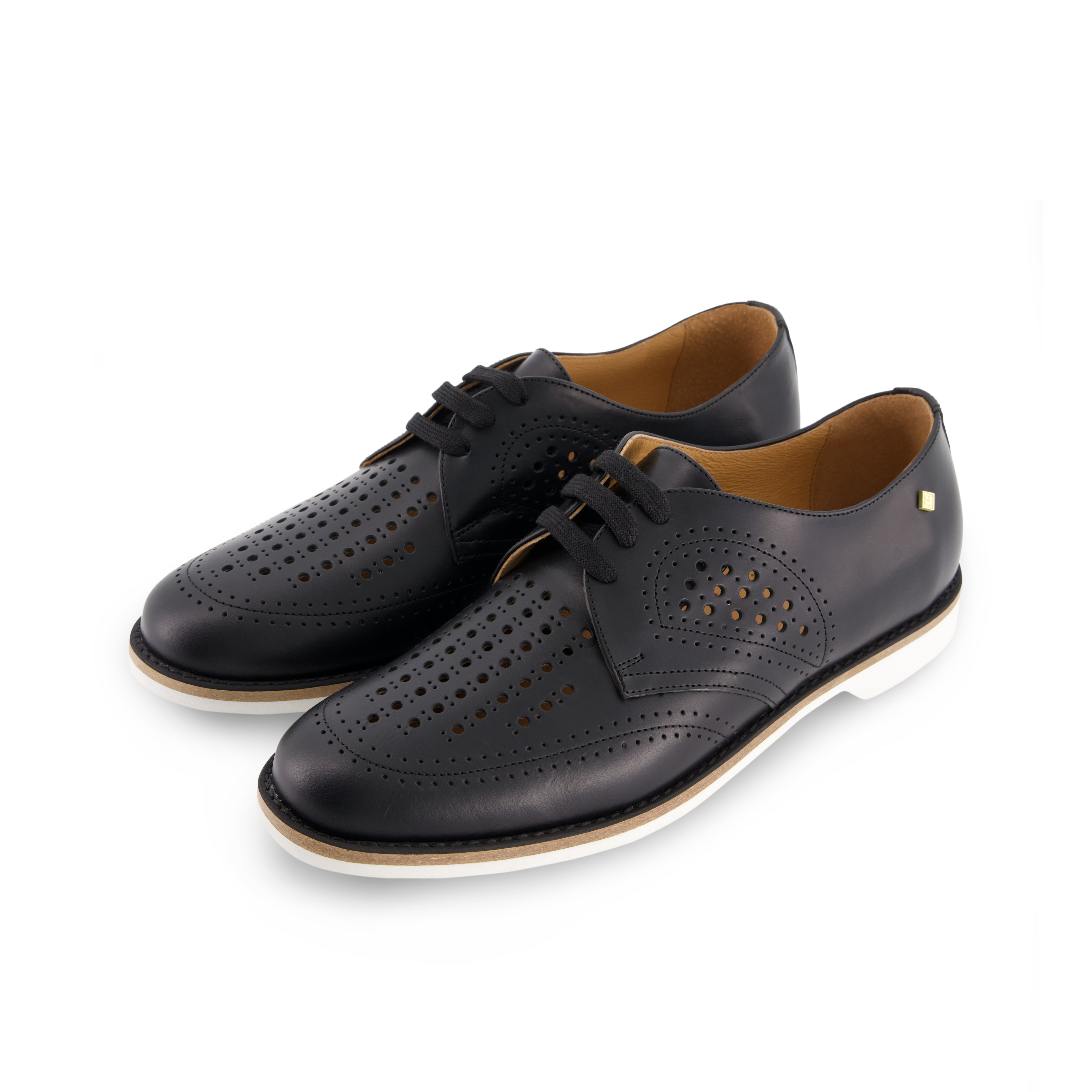 Rivieras 6100 derby cuir écru perforé