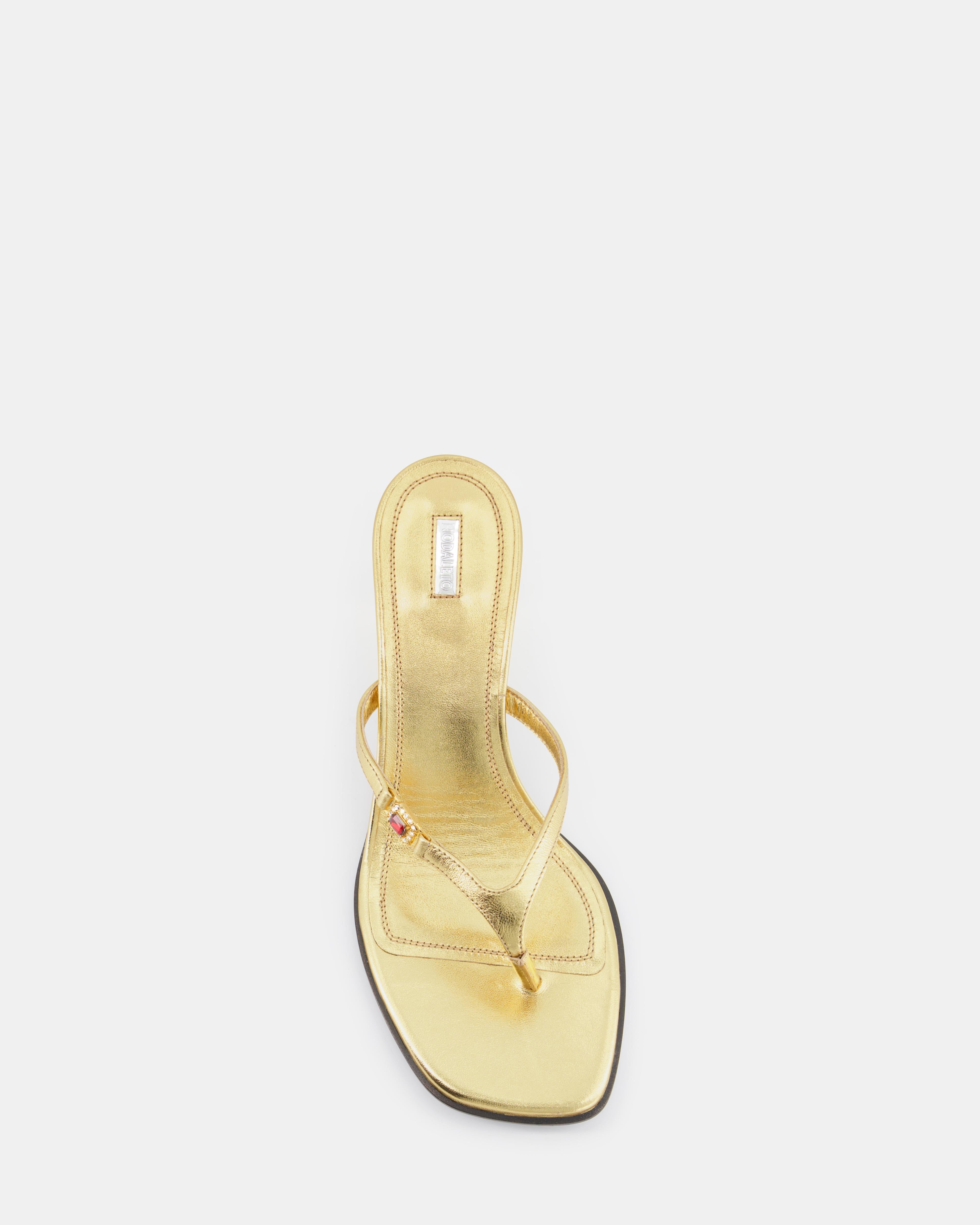 Nodaleto Dona Ruby mules doré talon 5 cm
