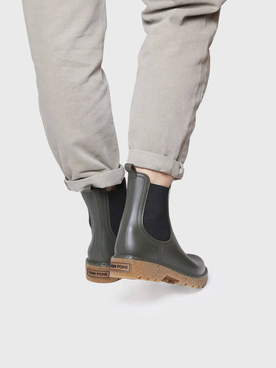Toni Pons Cali botte pluie femme kaki mate