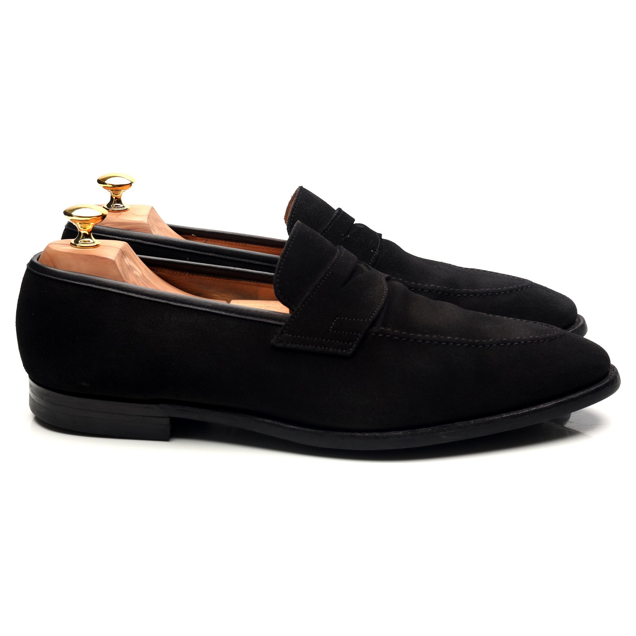 Crockett & Jones Sydney mocassins daim noir pointure UK 11