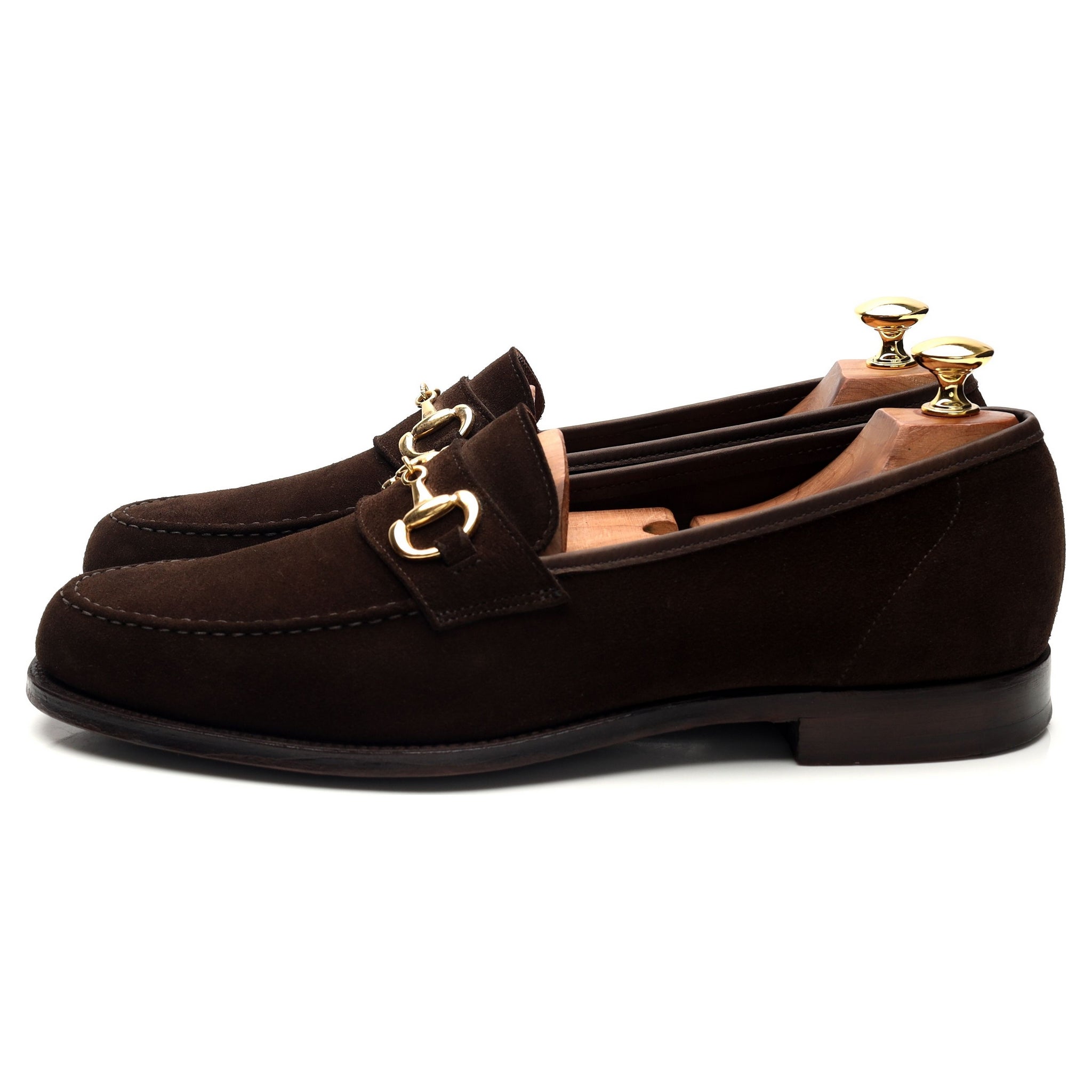 Double Monk Goldman mocassins mors daim marron foncé UK 9