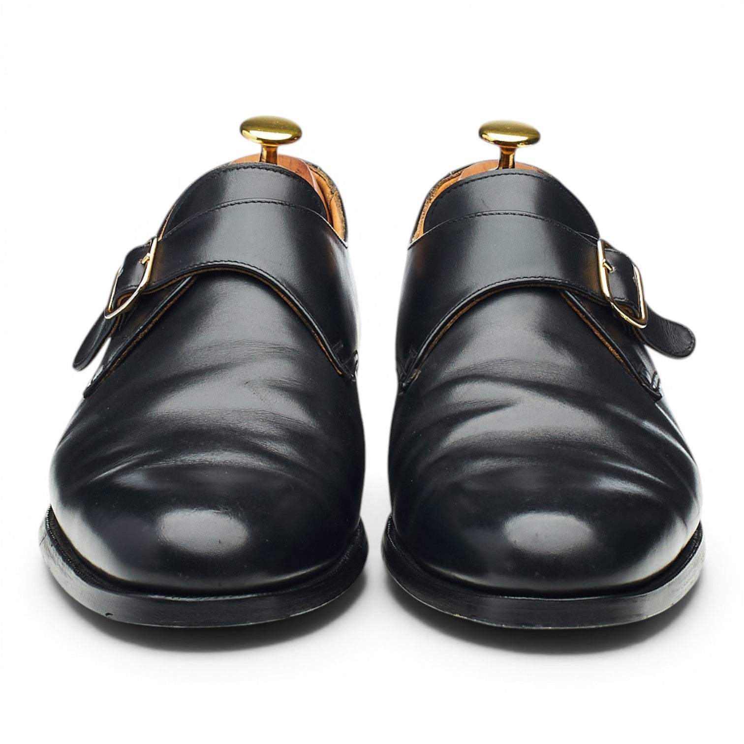 Peal & Co monk strap cuir noir 8,5 UK