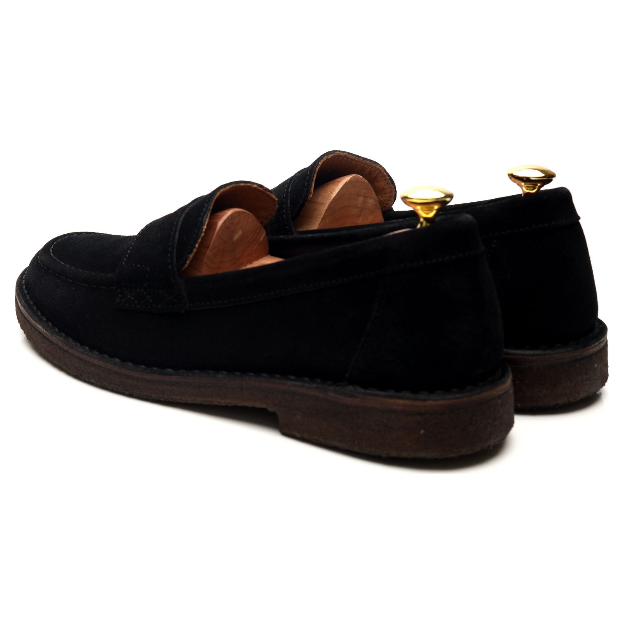 Drake's Canal mocassin daim noir UK 8
