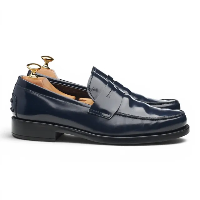 Tod's mocassins cuir bleu pointure UK 6,5