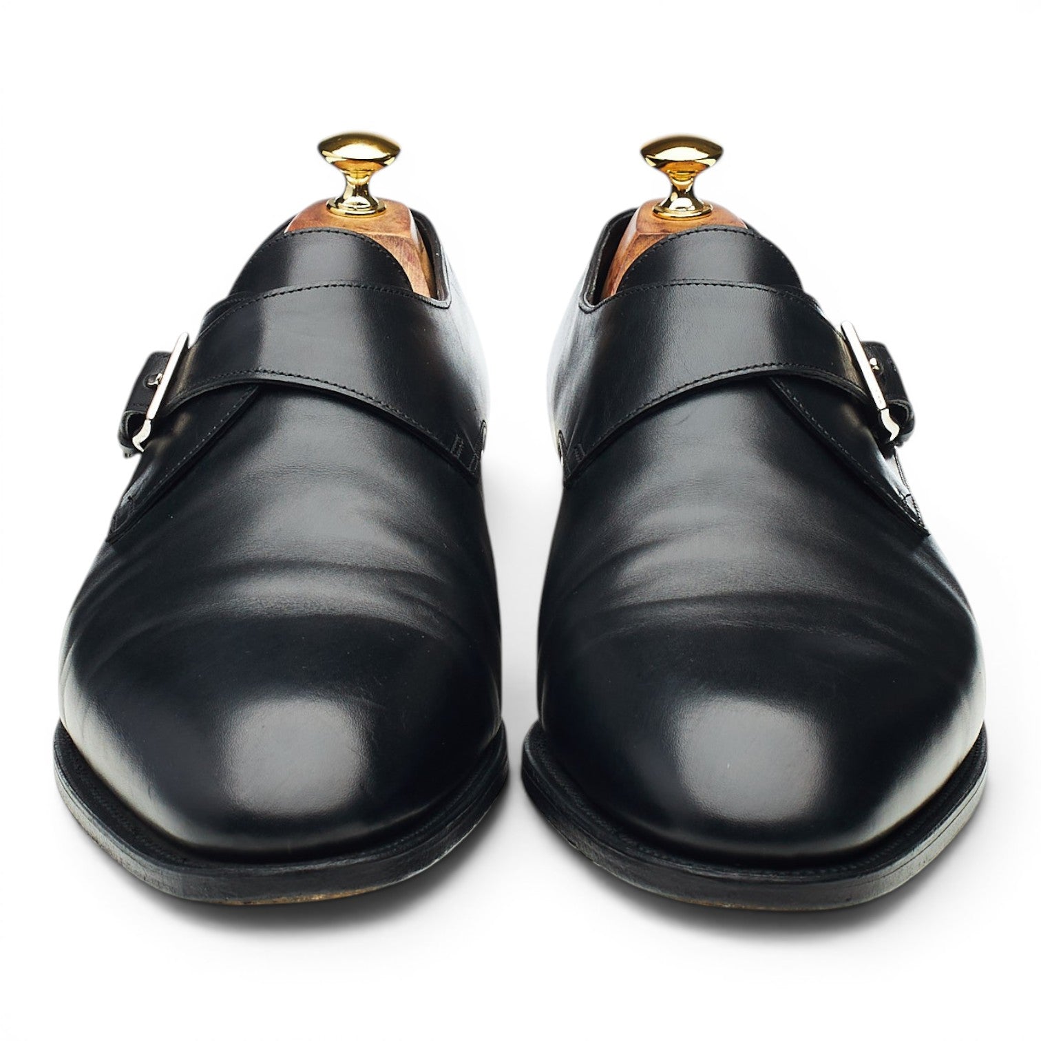 John Lobb Ashill monk cuir noir 11 large cousu Goodyear